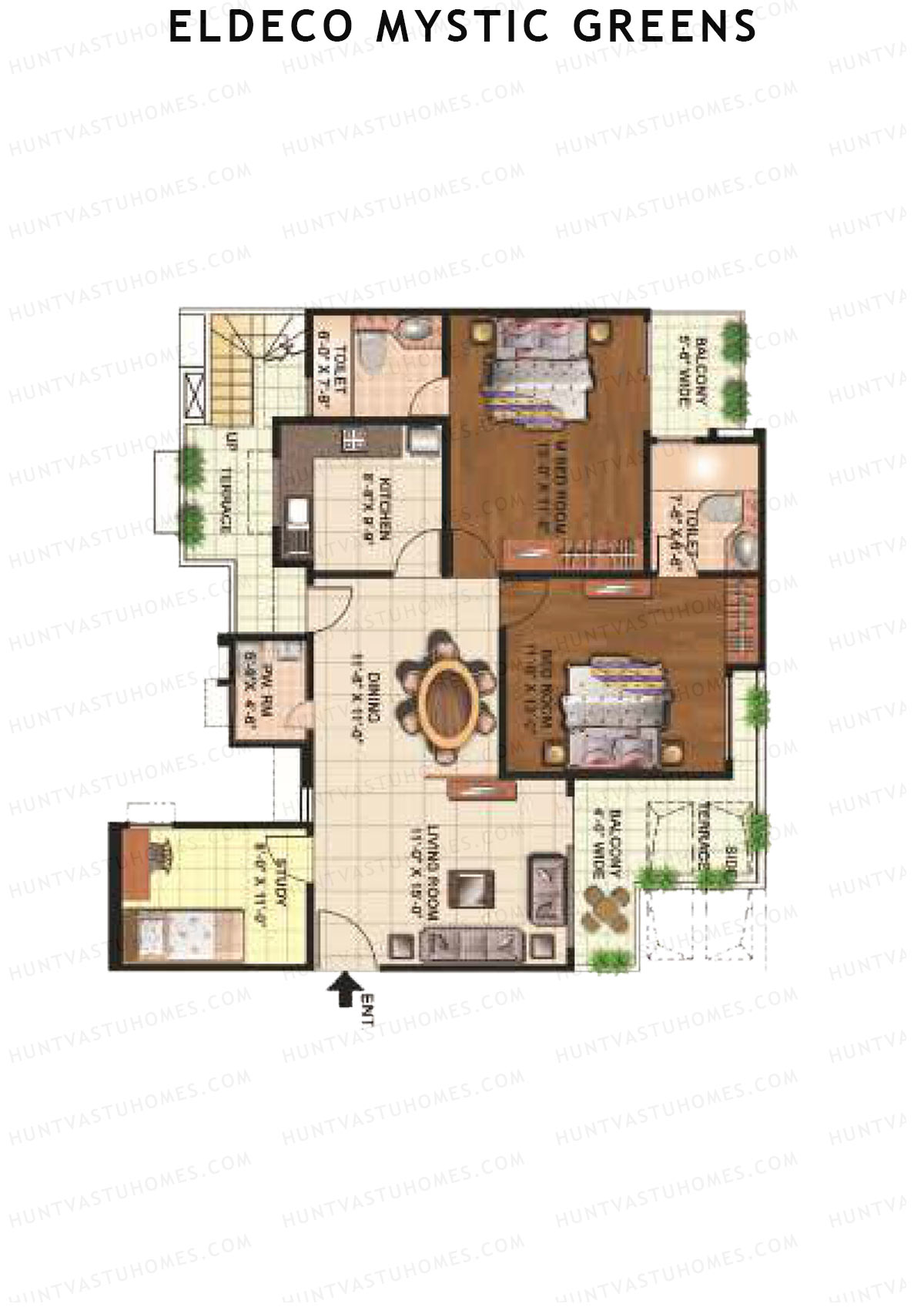 Eldeco Mystic Greens Tower 8 Unit A Floor Plan