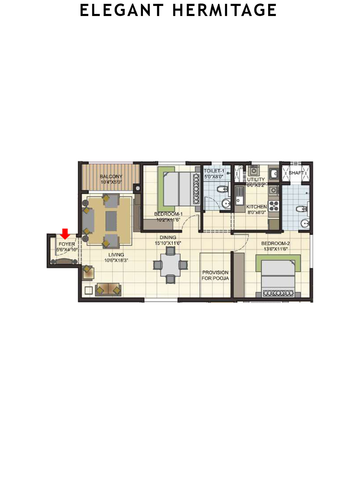 Elegant Hermitage Tower 2 Unit 4 Floor Plan