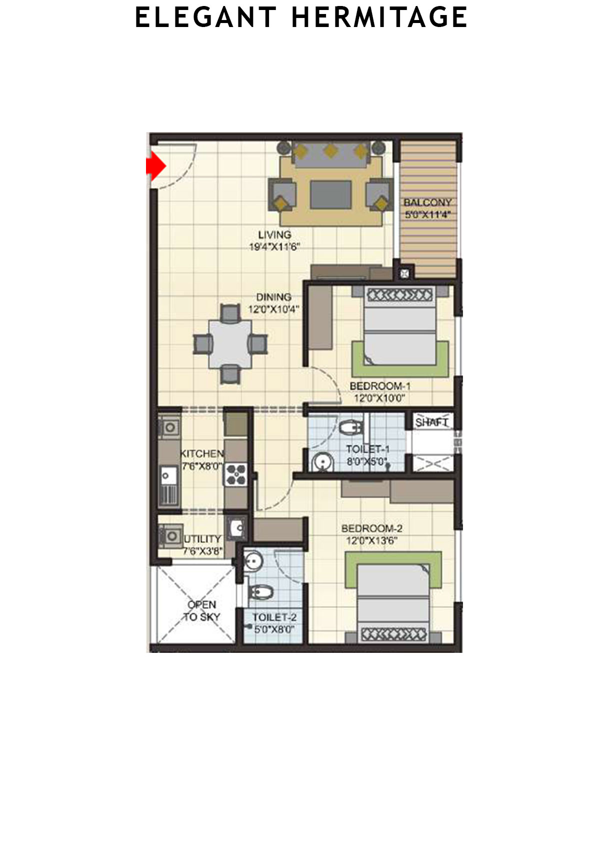 Elegant Hermitage Tower 2 Unit 5 Floor Plan