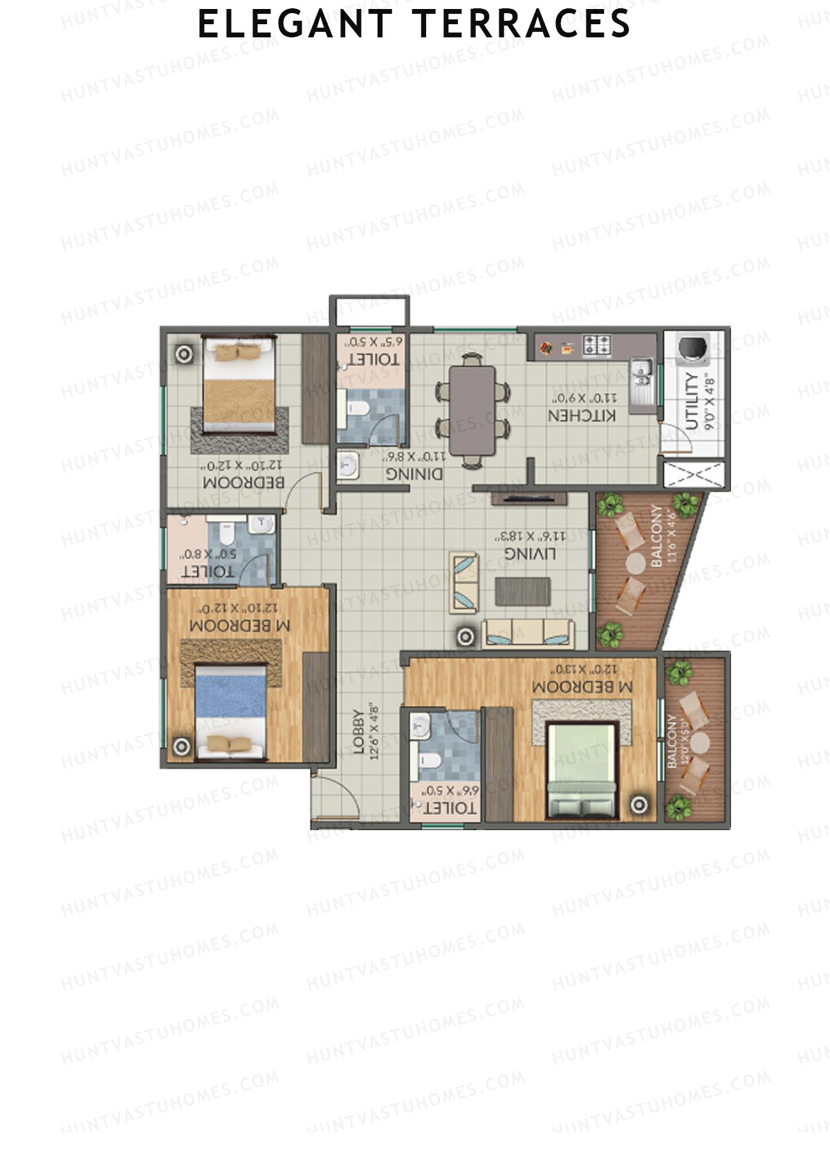 Elegant Terraces Acacia Unit 2 Floor Plan