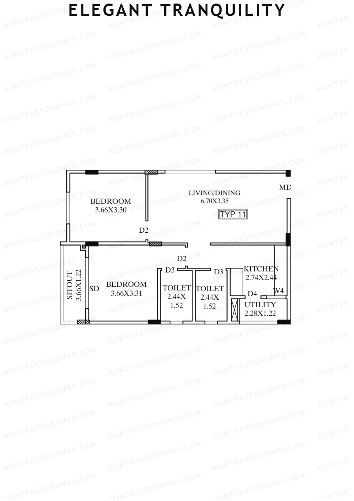 Elegant Tranquility Block A Unit 11 Floor Plan