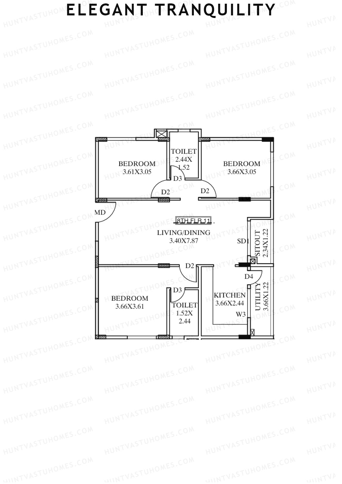 Elegant Tranquility Block A Unit 11 Floor Plan