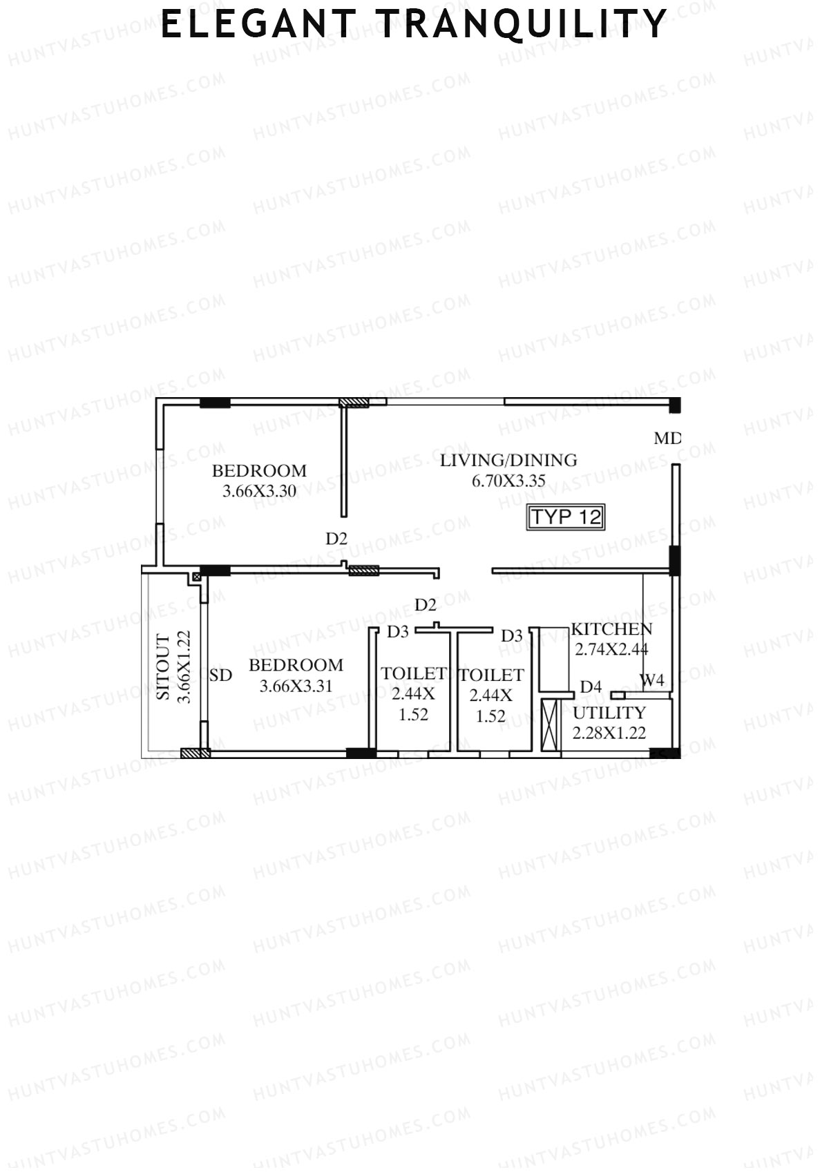 Elegant Tranquility Block A Unit 12 Floor Plan