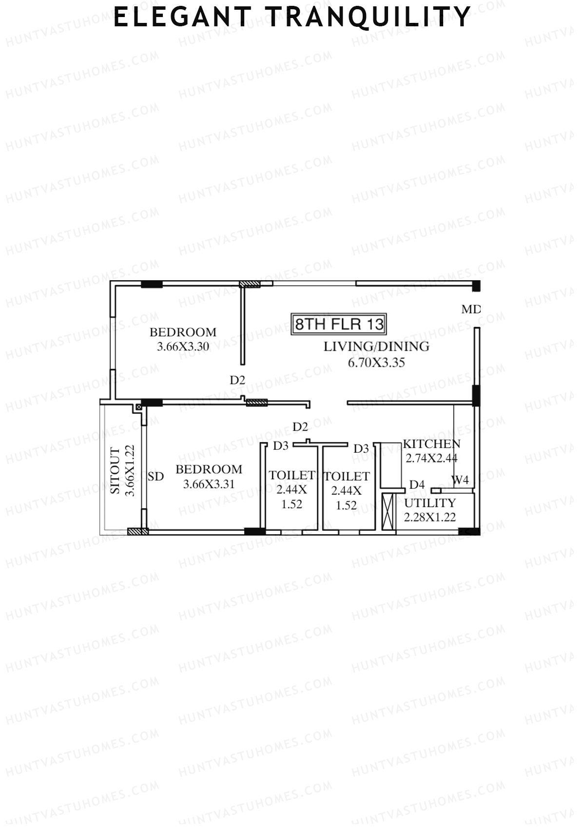 Elegant Tranquility Block A Unit 13 Floor Plan