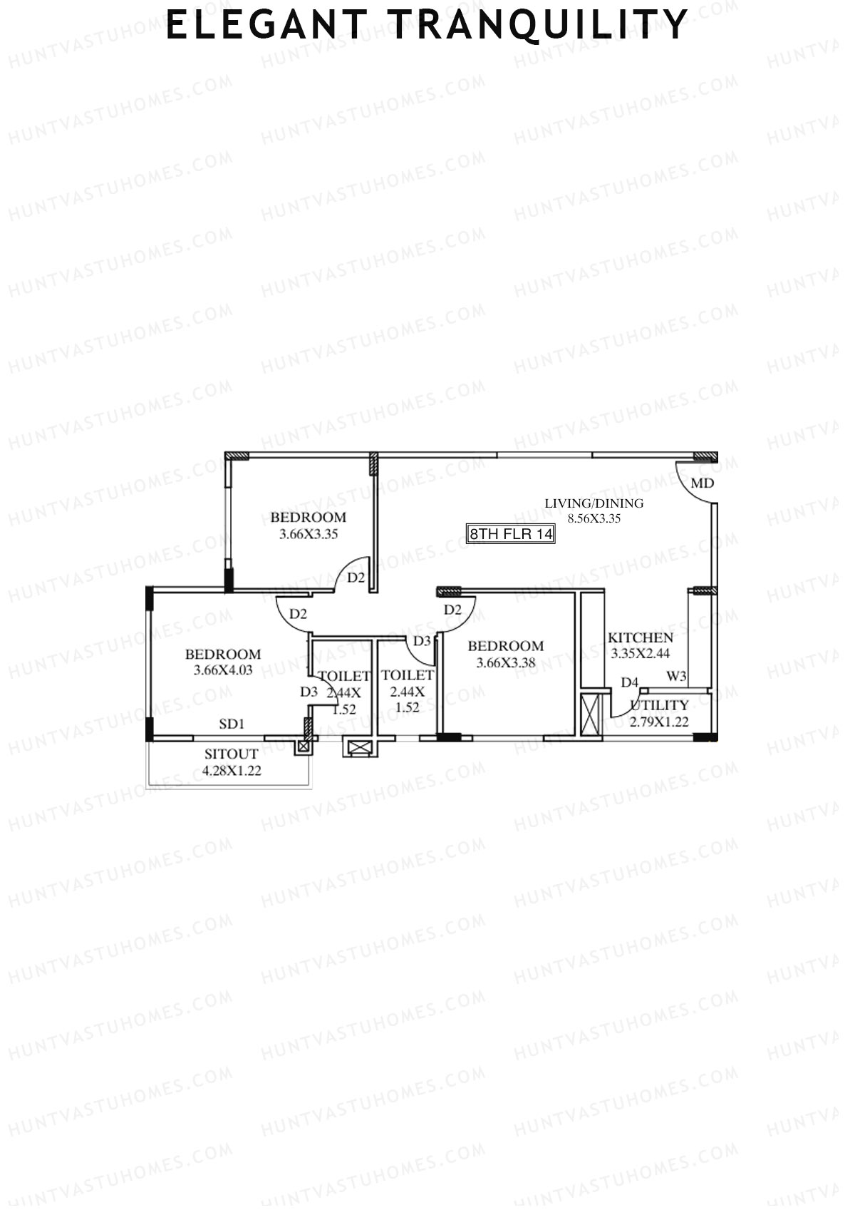 Elegant Tranquility Block A Unit 14 Floor Plan