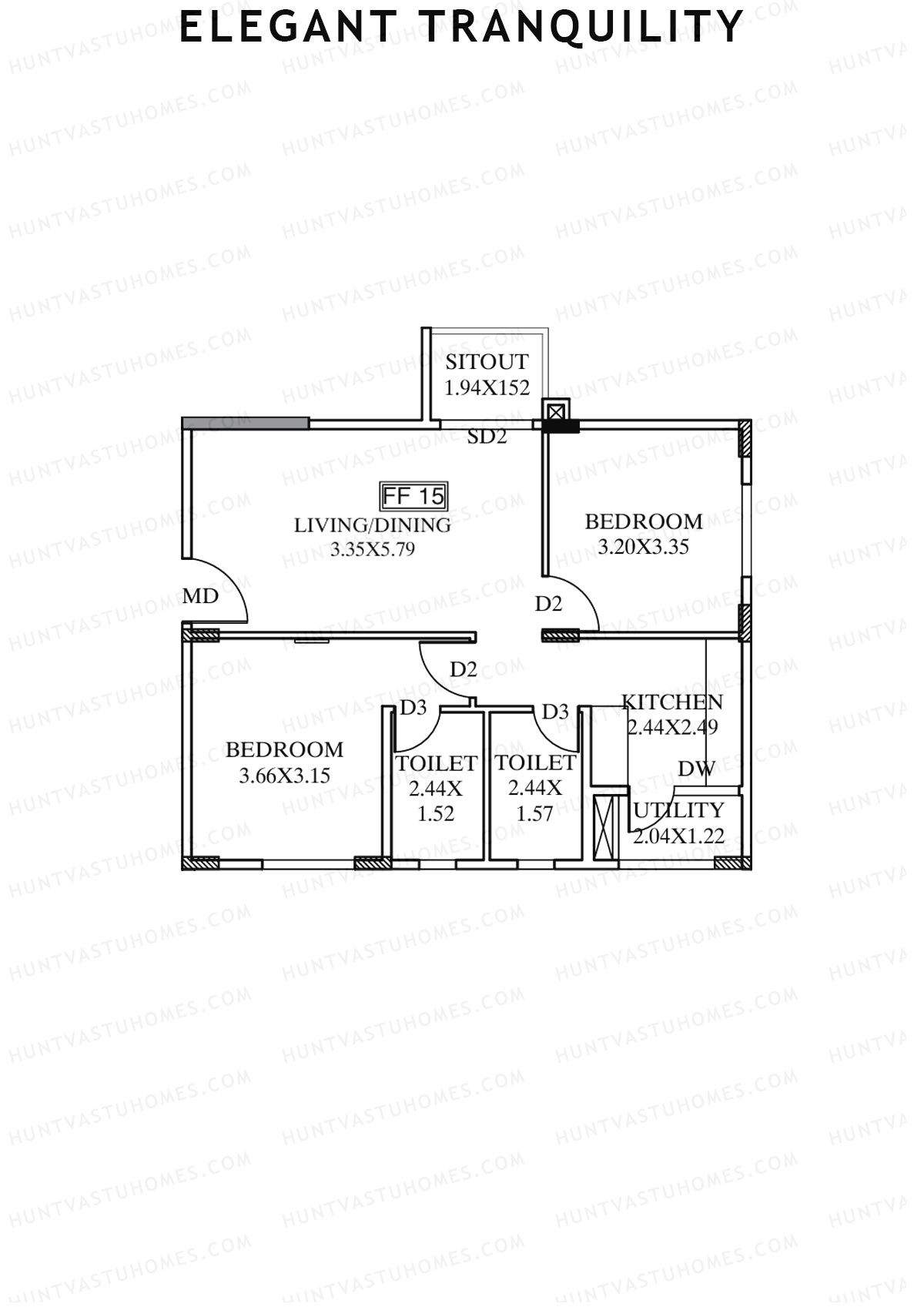 Elegant Tranquility Block A Unit 15 Floor Plan