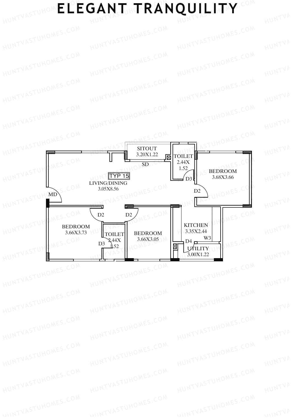 Elegant Tranquility Block A Unit 15 Floor Plan