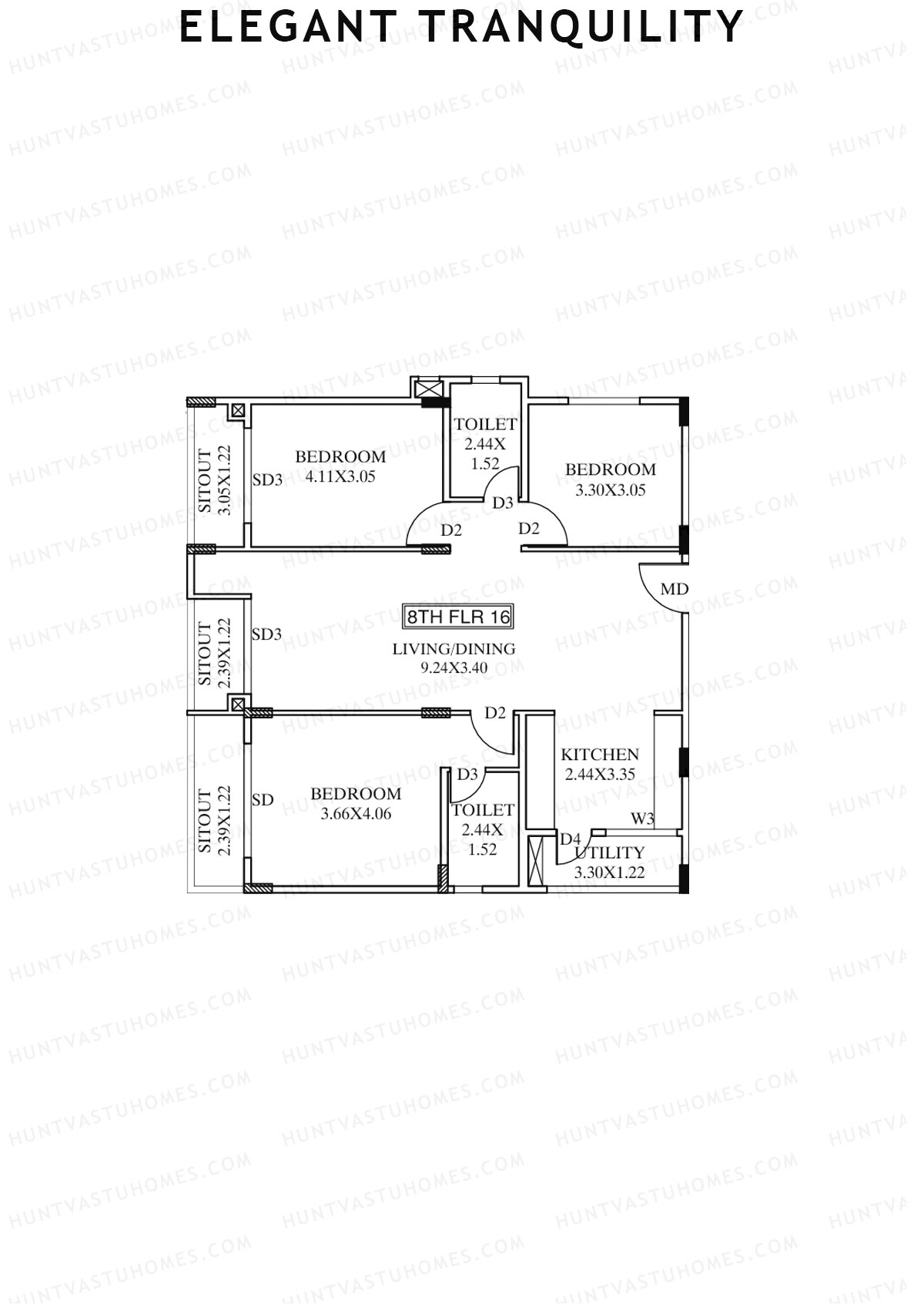 Elegant Tranquility Block A Unit 16 Floor Plan