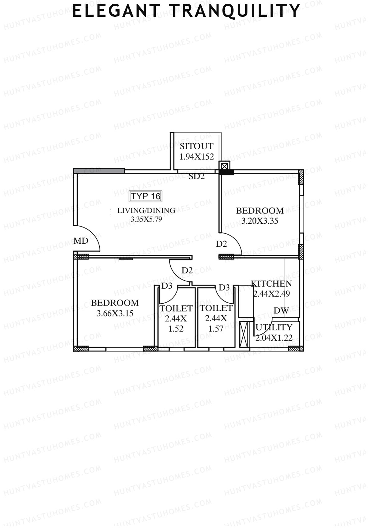 Elegant Tranquility Block A Unit 16 Floor Plan