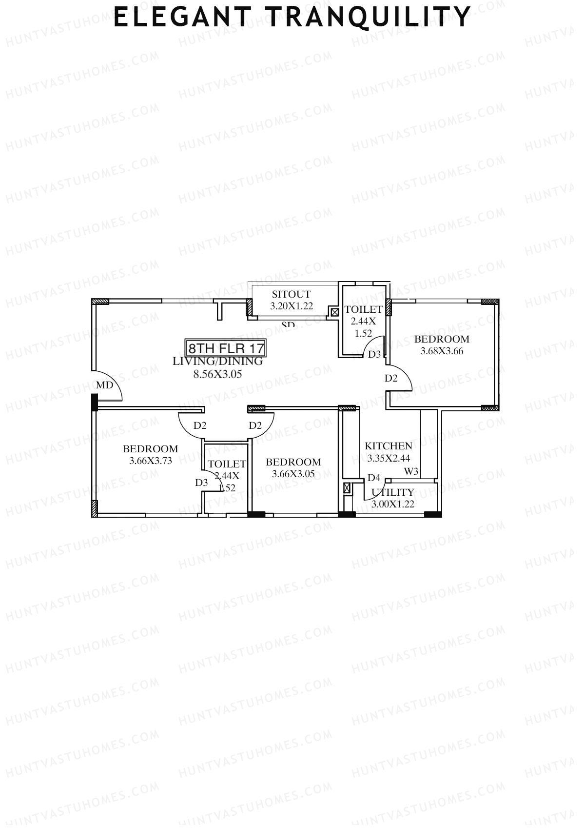 Elegant Tranquility Block A Unit 17 Floor Plan