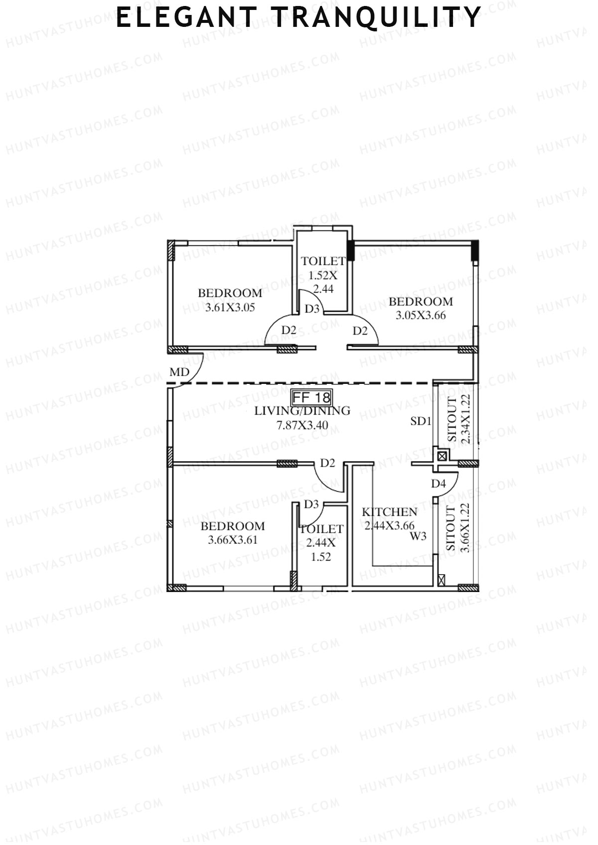 Elegant Tranquility Block A Unit 18 Floor Plan