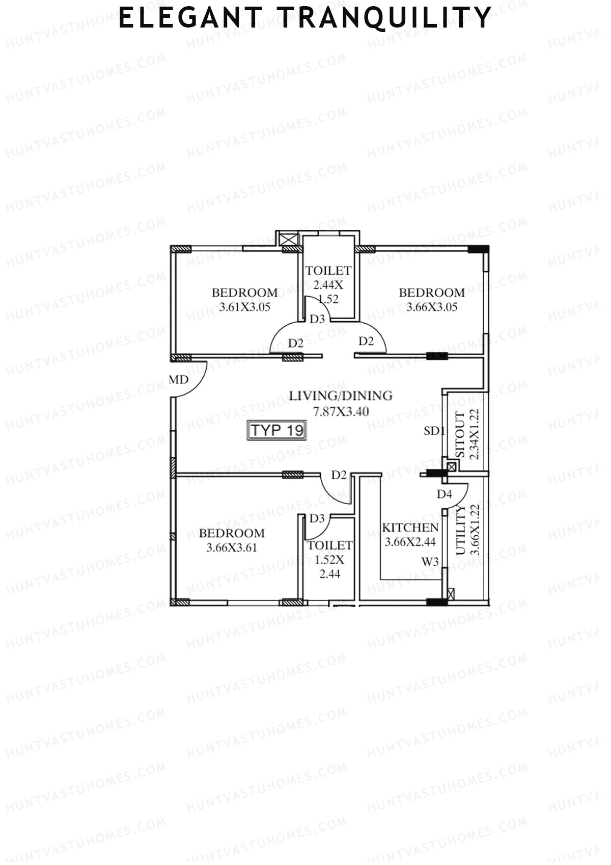 Elegant Tranquility Block A Unit 19 Floor Plan