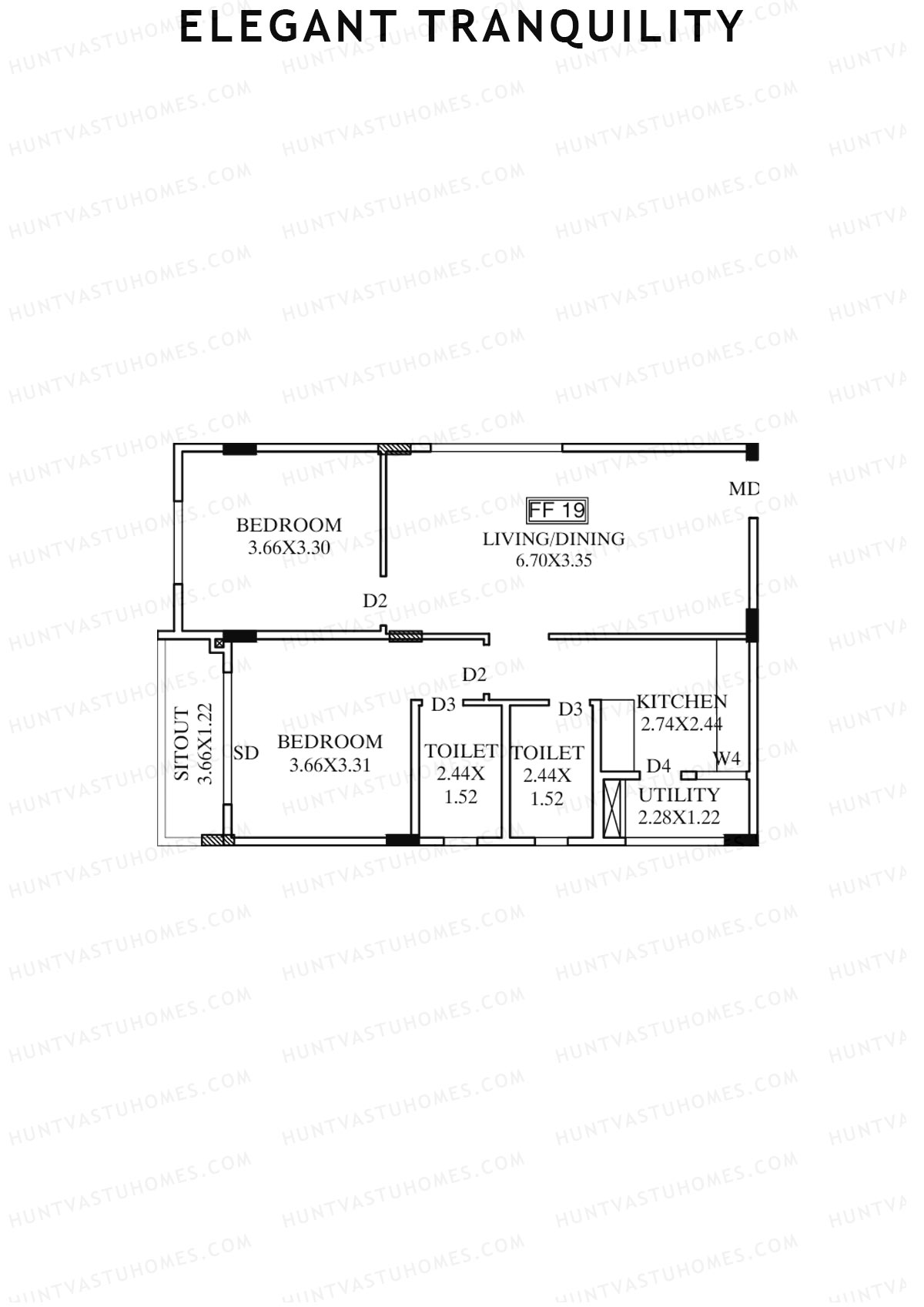 Elegant Tranquility Block A Unit 19 Floor Plan