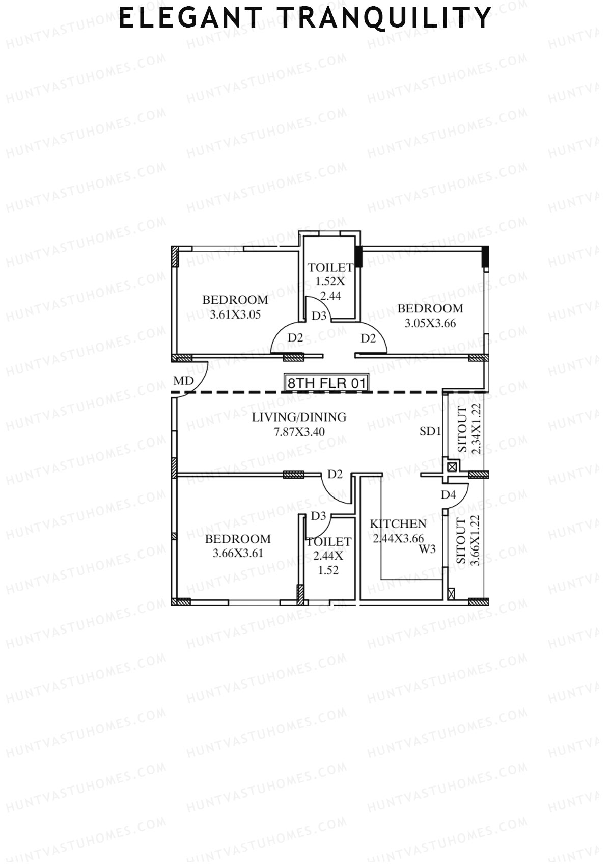 Elegant Tranquility Block A Unit 1 Floor Plan