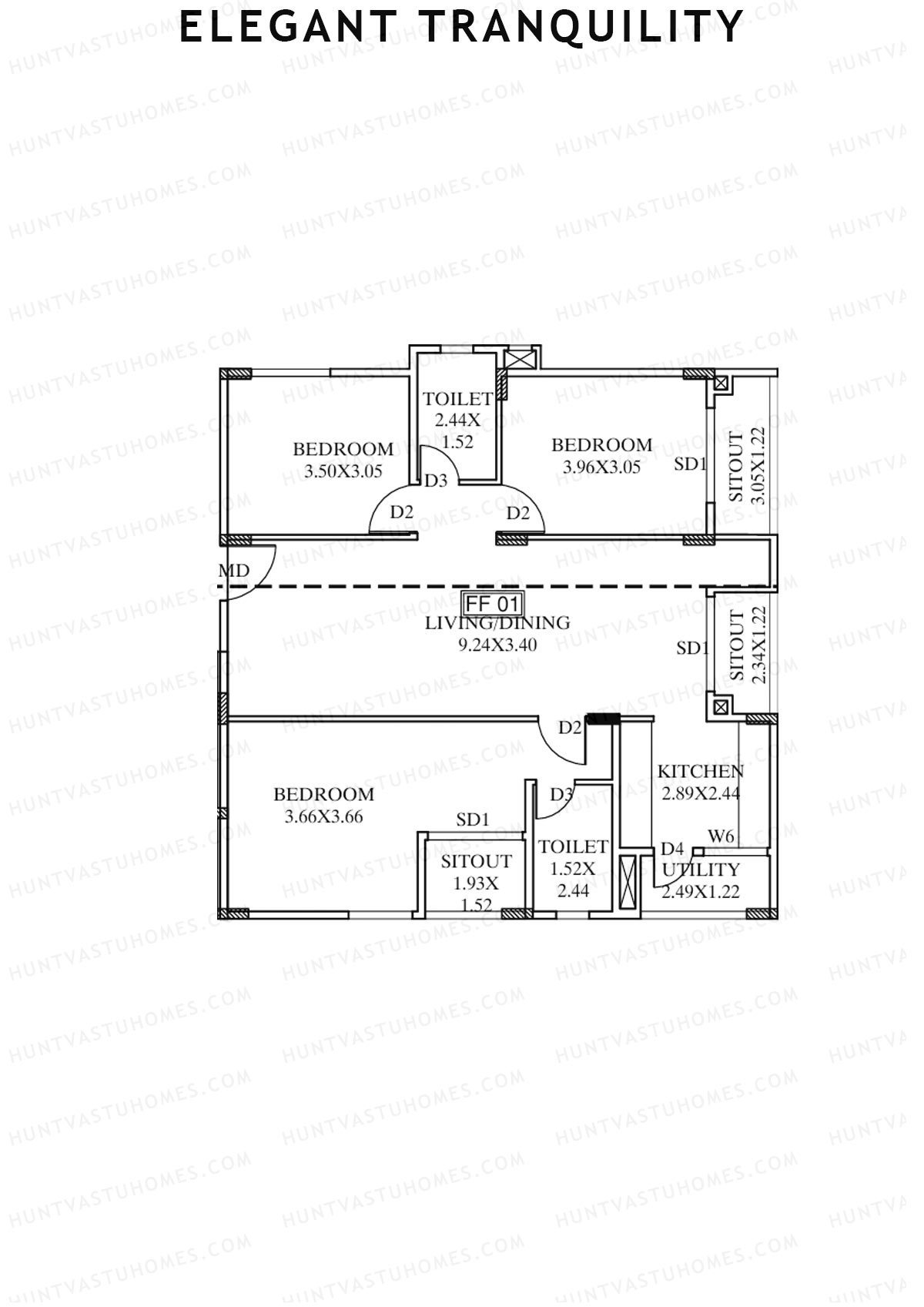 Elegant Tranquility Block A Unit 1 Floor Plan