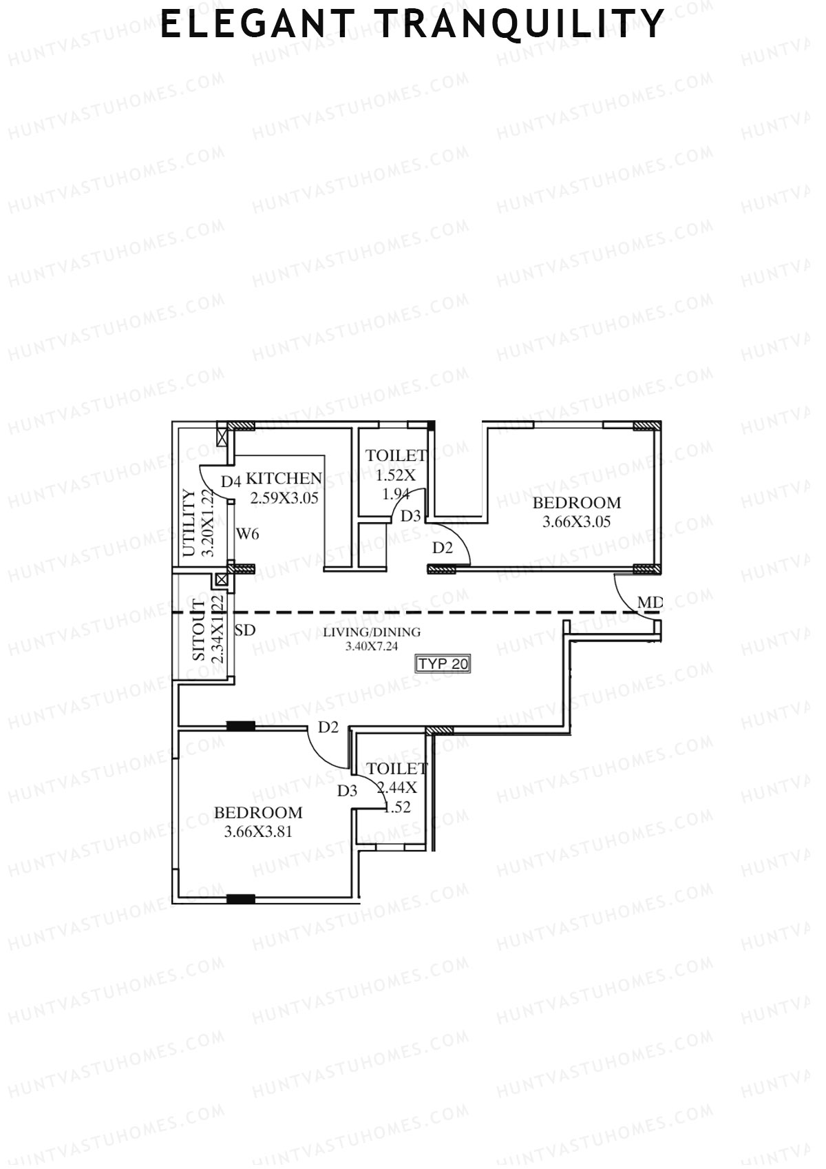 Elegant Tranquility Block A Unit 20 Floor Plan