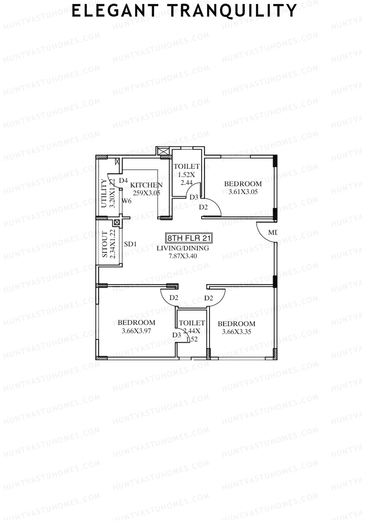 Elegant Tranquility Block A Unit 21 Floor Plan