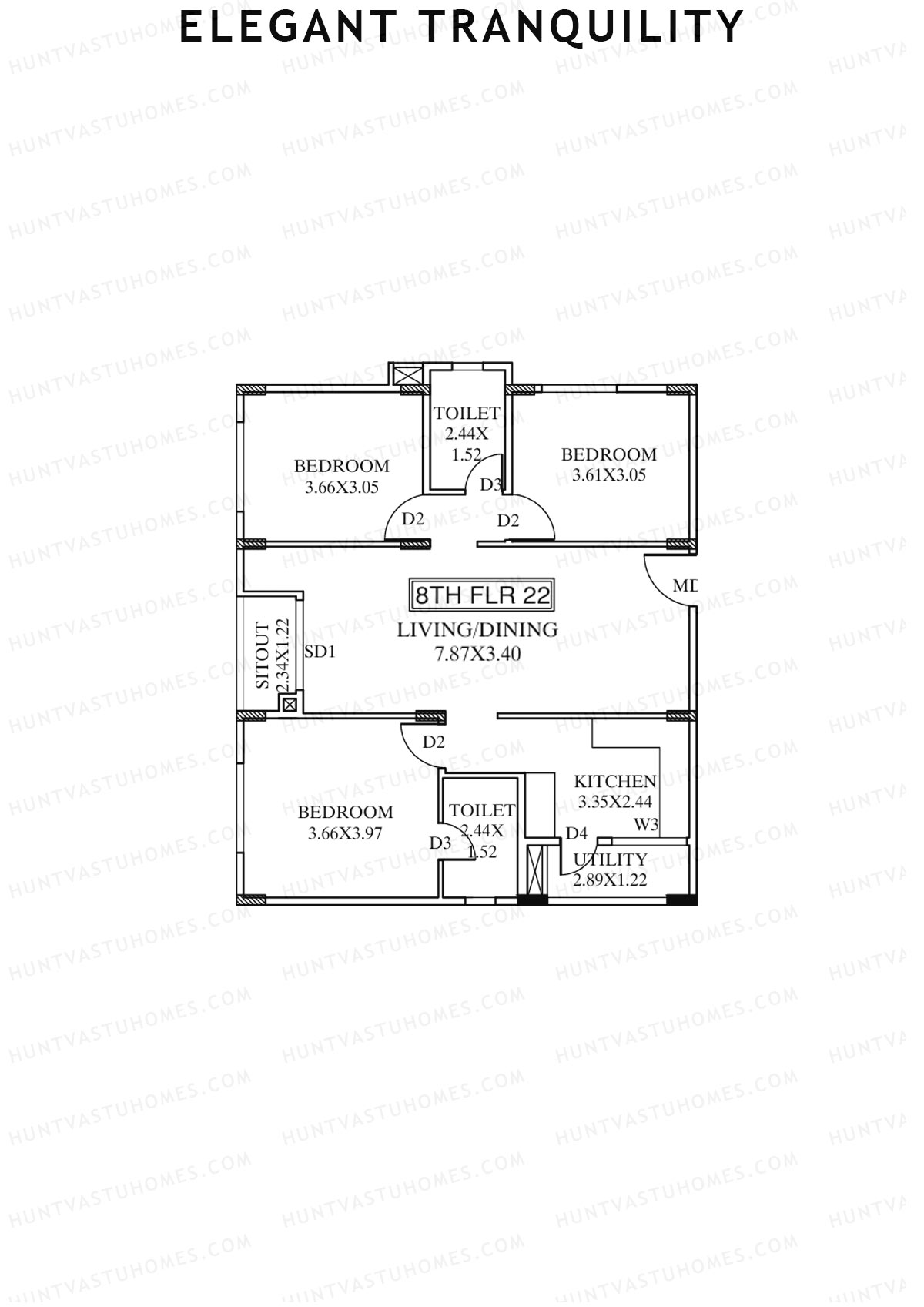 Elegant Tranquility Block A Unit 22 Floor Plan