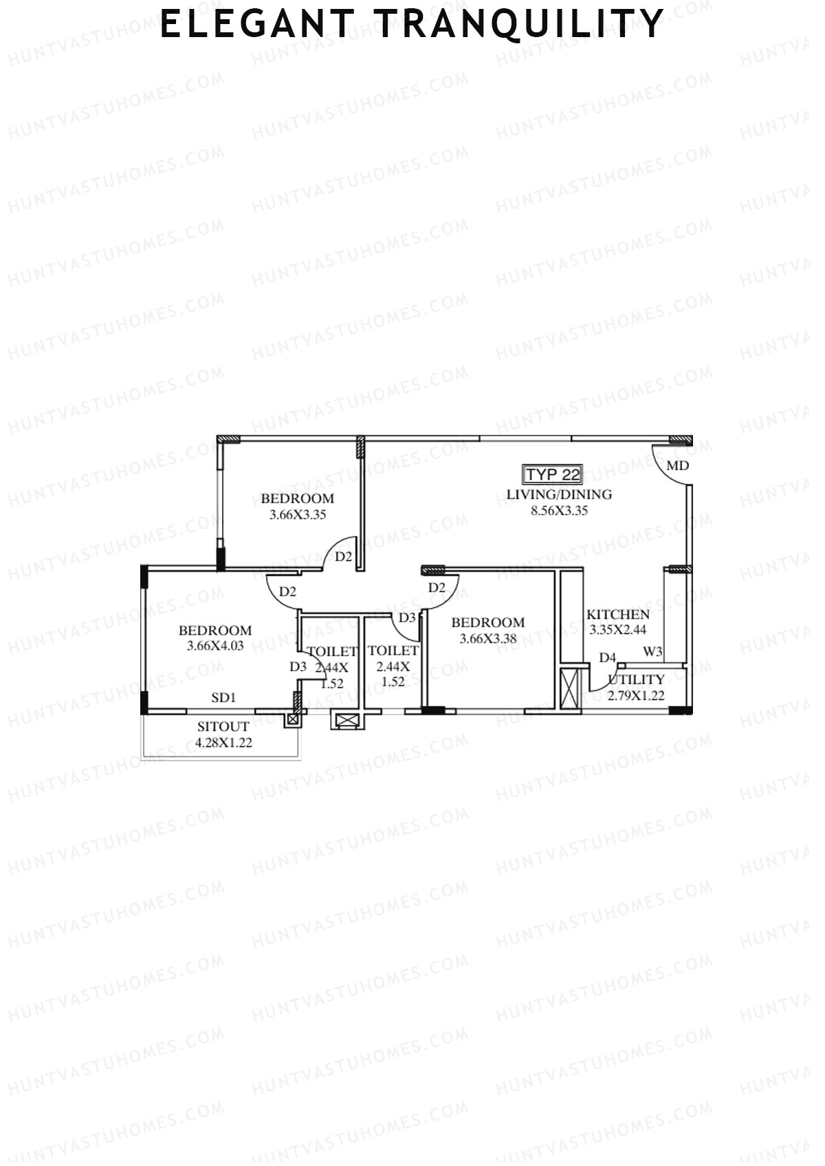 Elegant Tranquility Block A Unit 22 Floor Plan