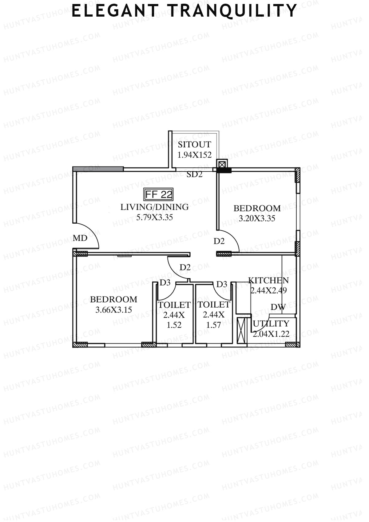 Elegant Tranquility Block A Unit 22 Floor Plan