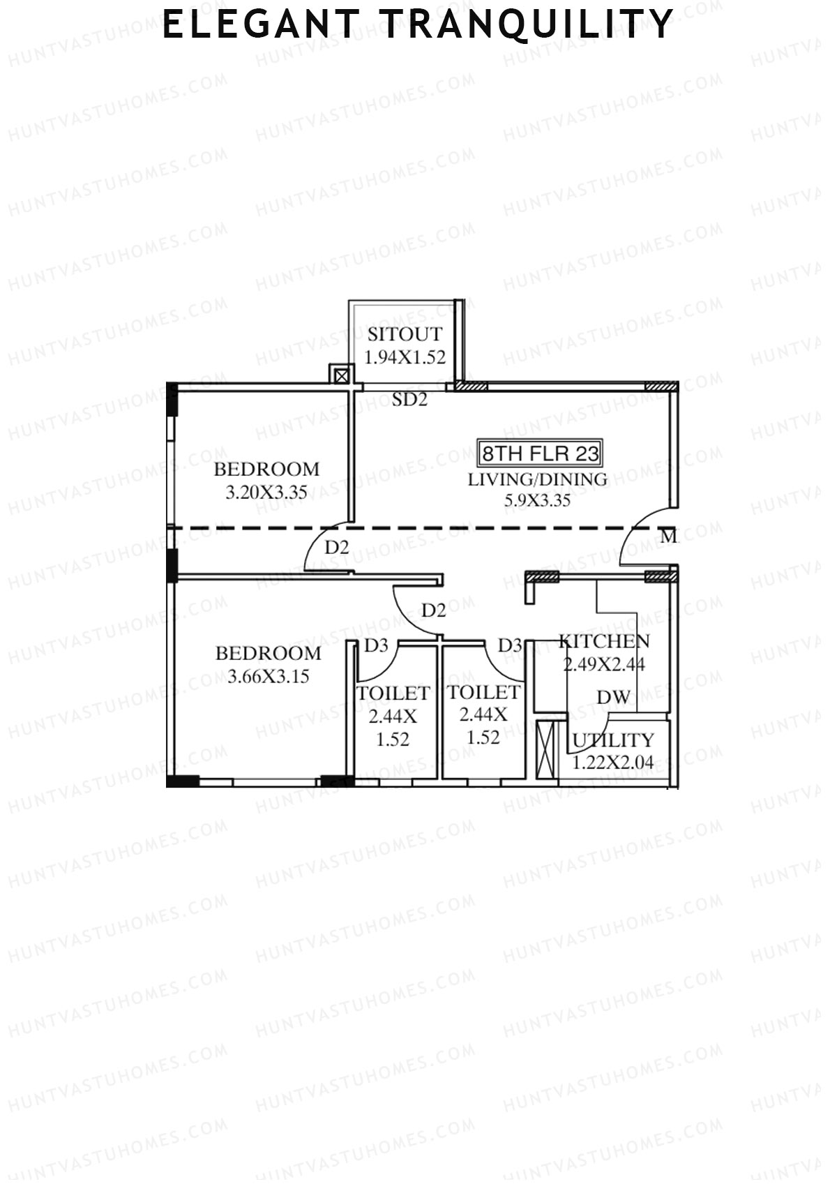 Elegant Tranquility Block A Unit 23 Floor Plan