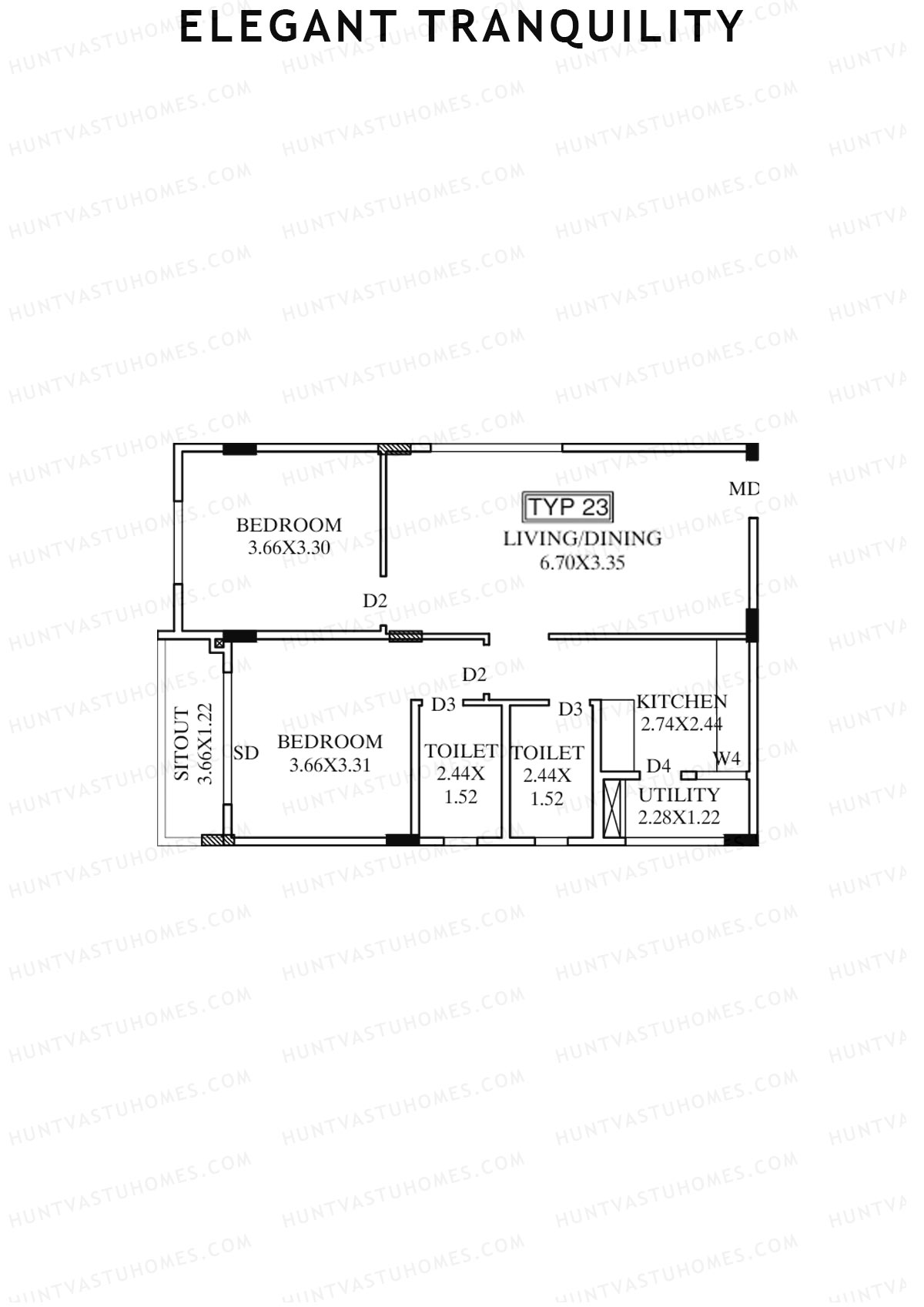 Elegant Tranquility Block A Unit 23 Floor Plan