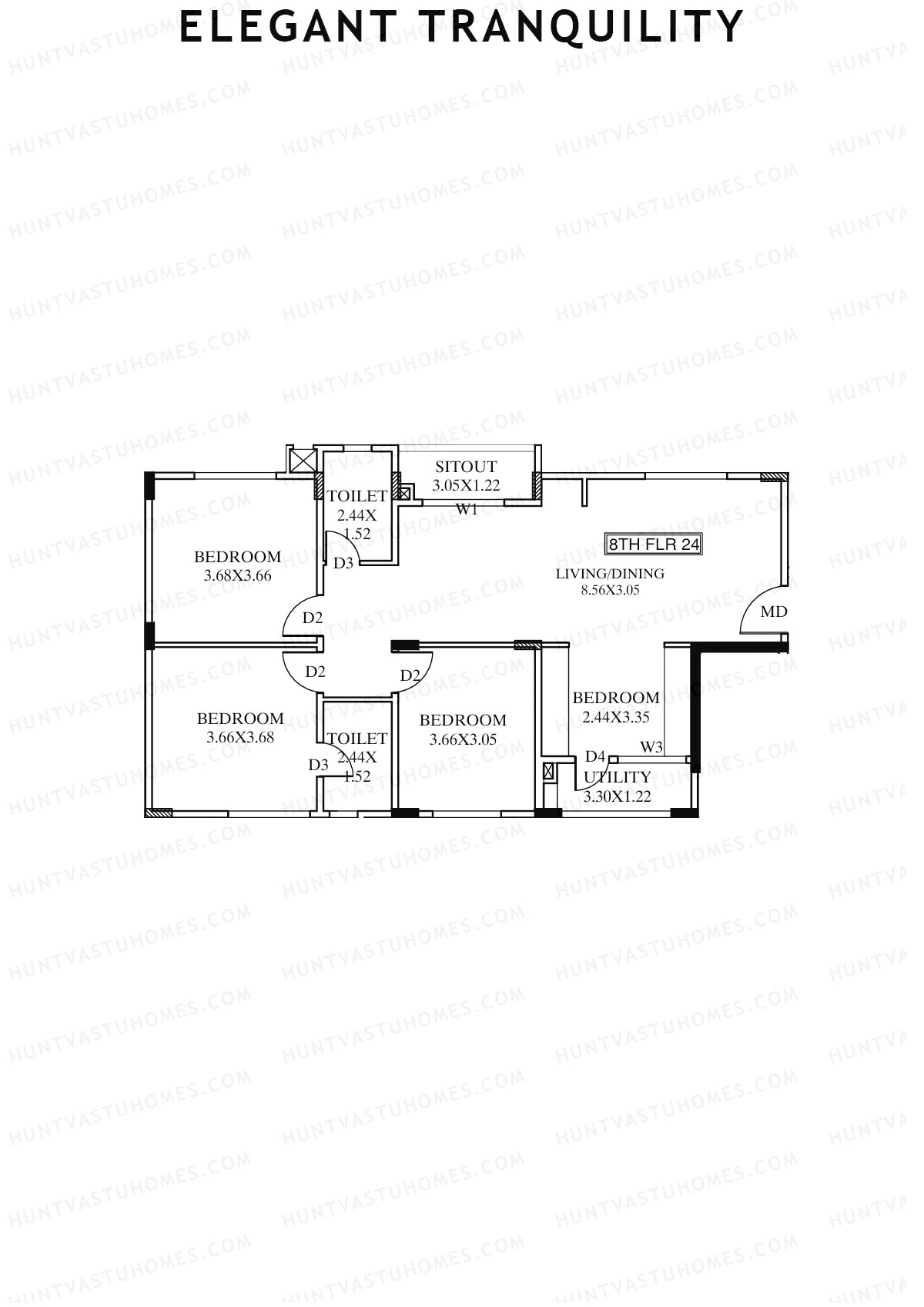 Elegant Tranquility Block A Unit 24 Floor Plan