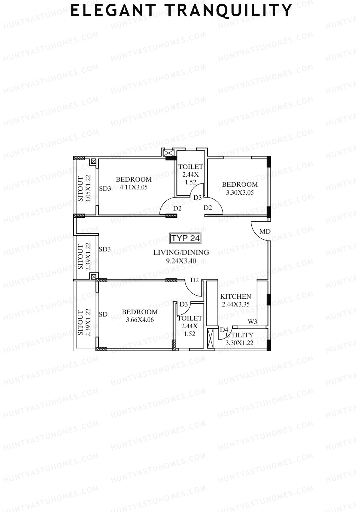 Elegant Tranquility Block A Unit 24 Floor Plan