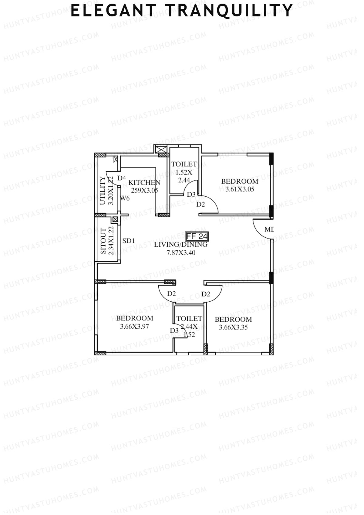 Elegant Tranquility Block A Unit 24 Floor Plan