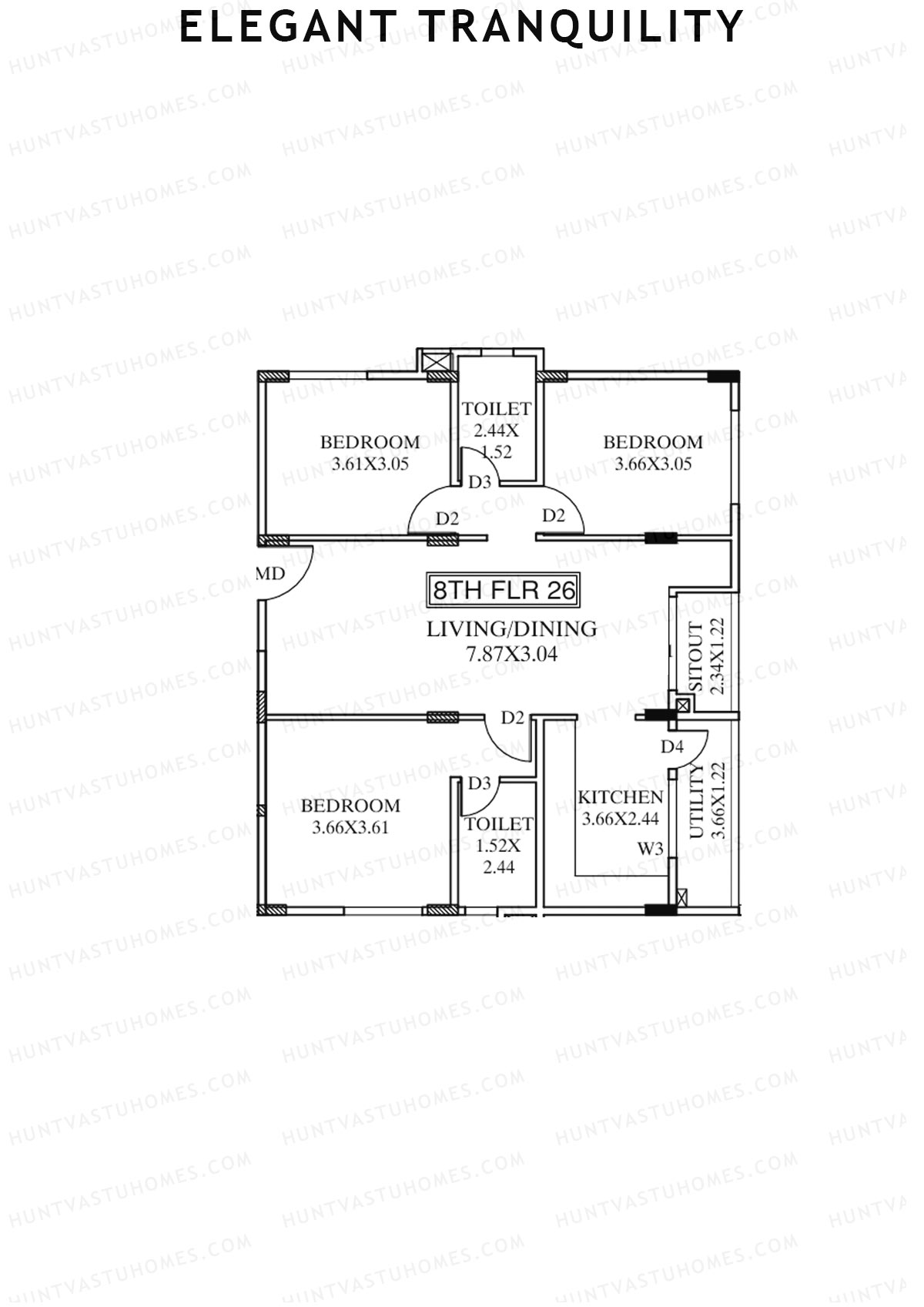 Elegant Tranquility Block A Unit 26 Floor Plan