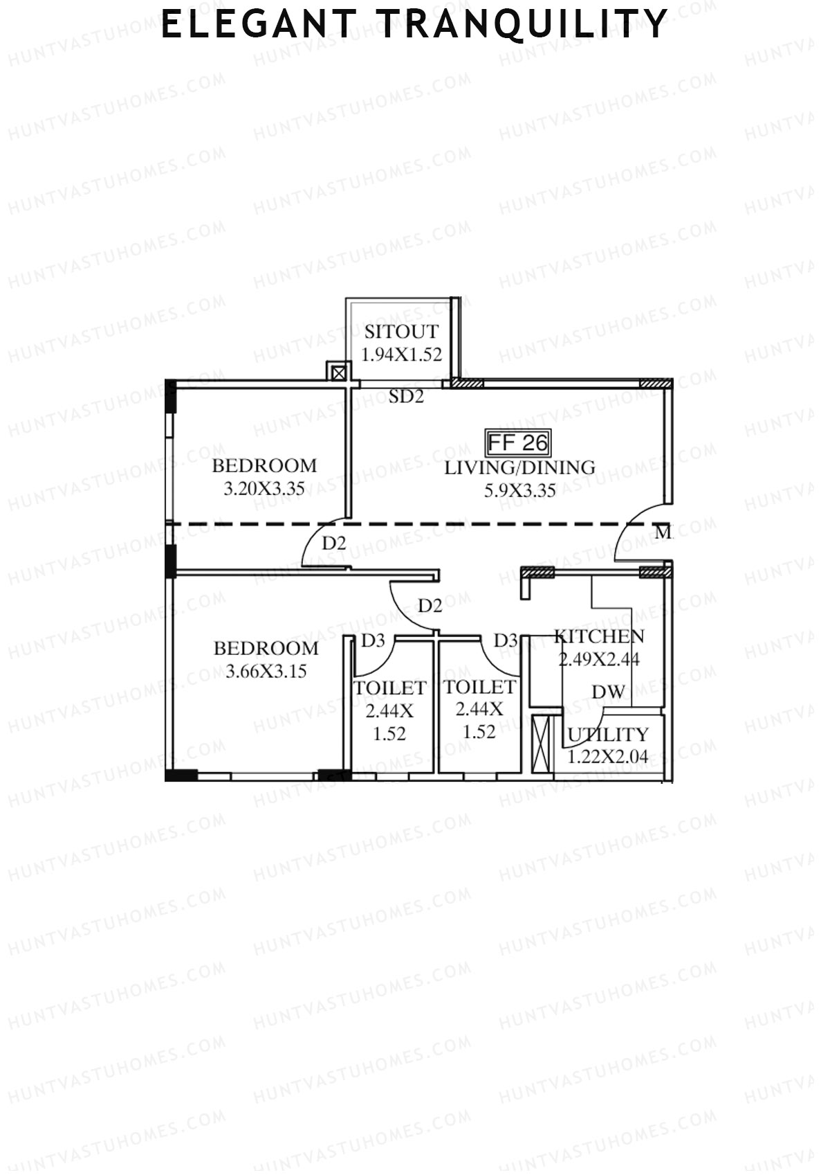 Elegant Tranquility Block A Unit 26 Floor Plan