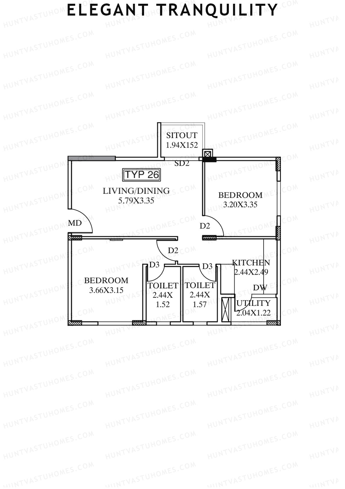Elegant Tranquility Block A Unit 26 Floor Plan