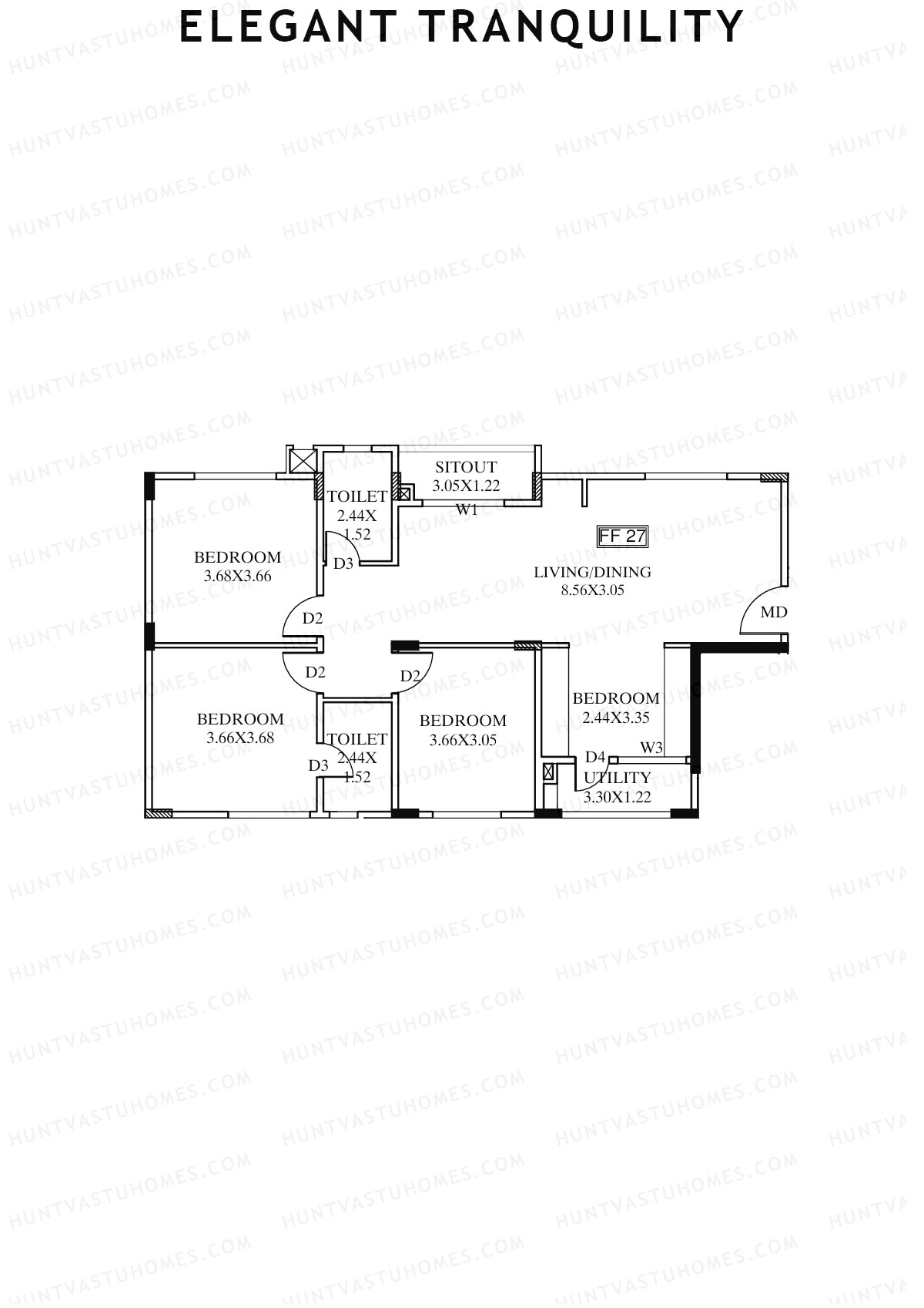 Elegant Tranquility Block A Unit 27 Floor Plan