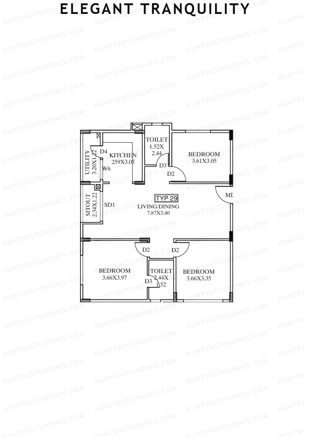 Elegant Tranquility Block A Unit 29 Floor Plan