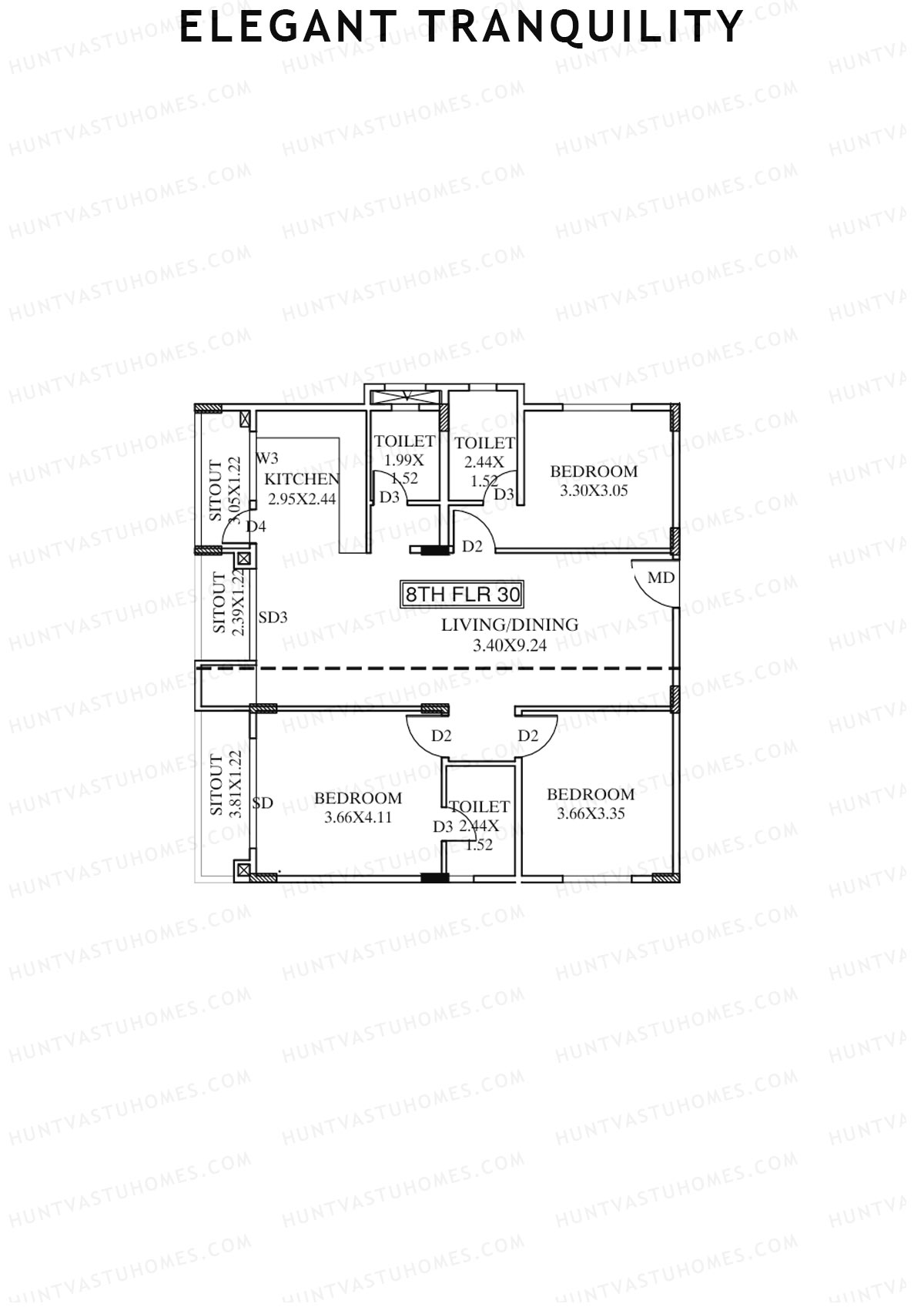 Elegant Tranquility Block A Unit 30 Floor Plan