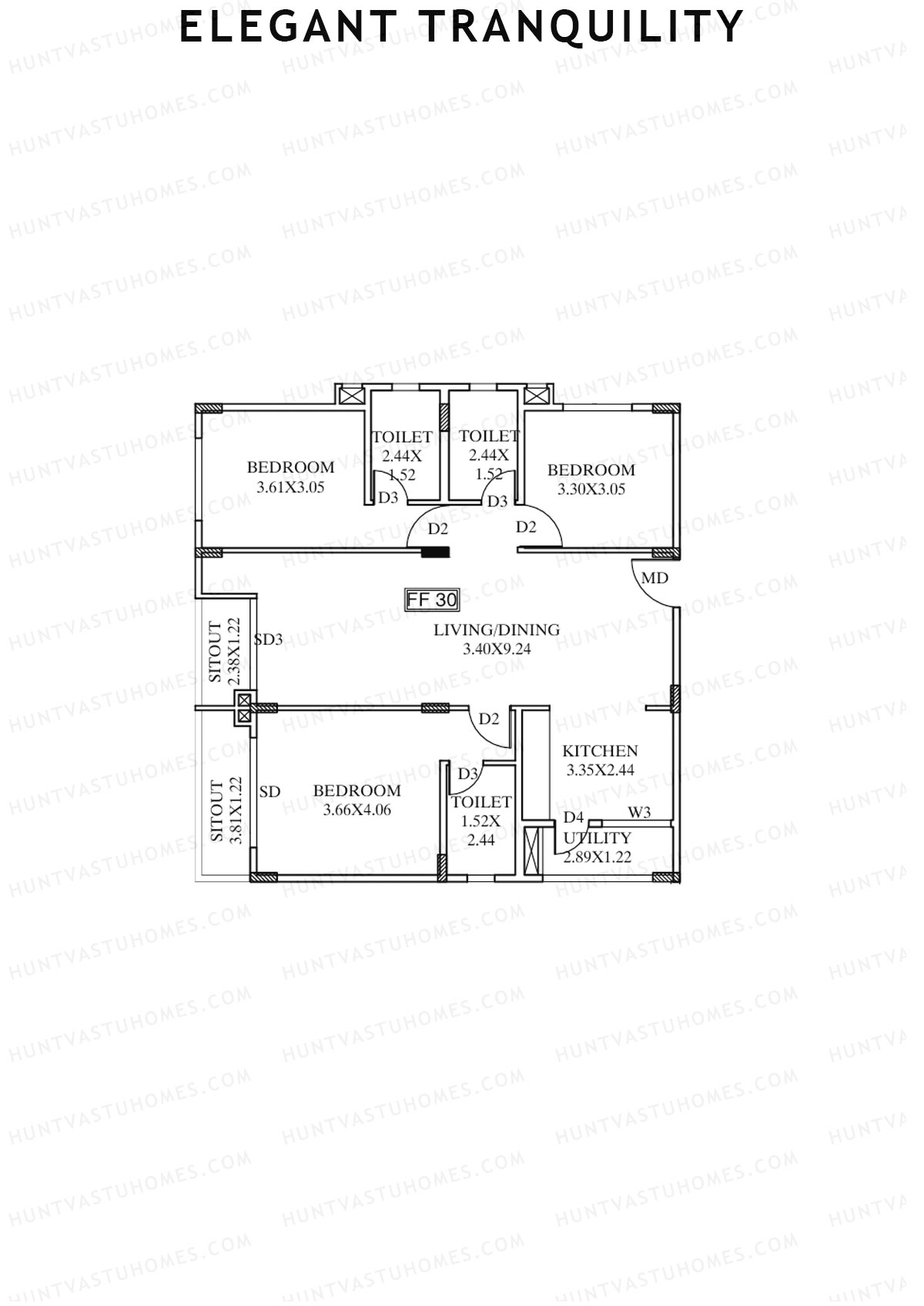Elegant Tranquility Block A Unit 30 Floor Plan