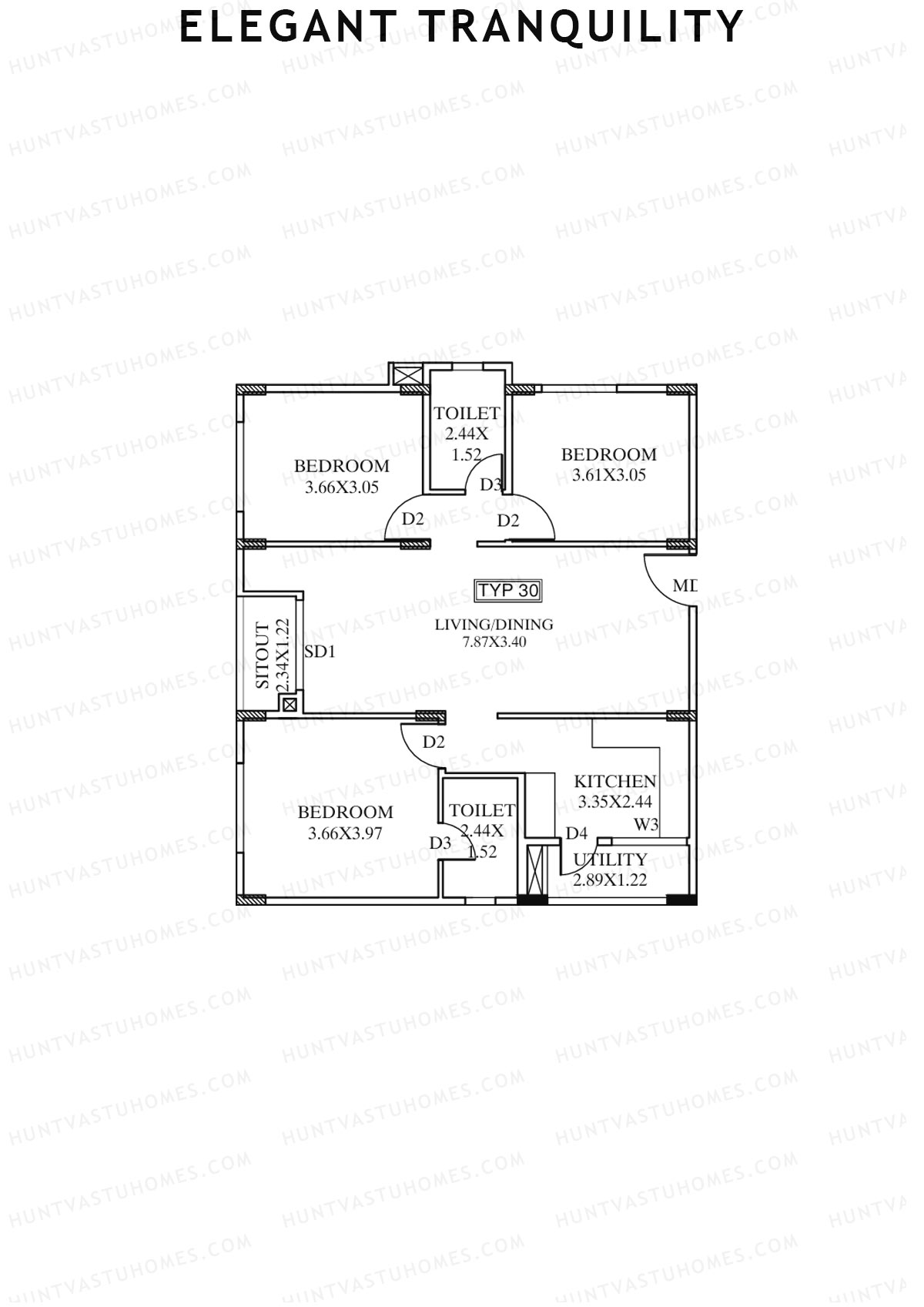Elegant Tranquility Block A Unit 30 Floor Plan