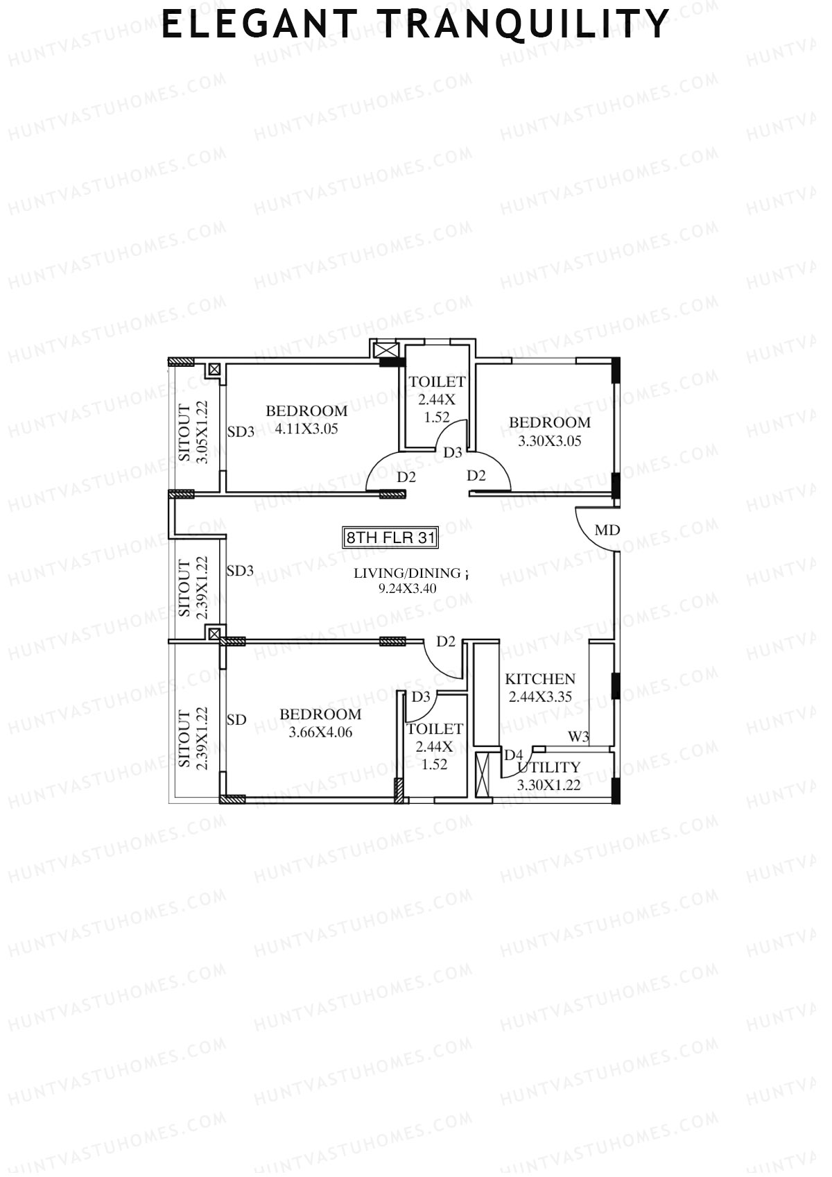Elegant Tranquility Block A Unit 31 Floor Plan