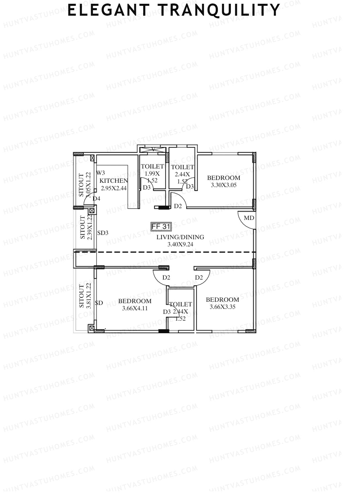 Elegant Tranquility Block A Unit 31 Floor Plan
