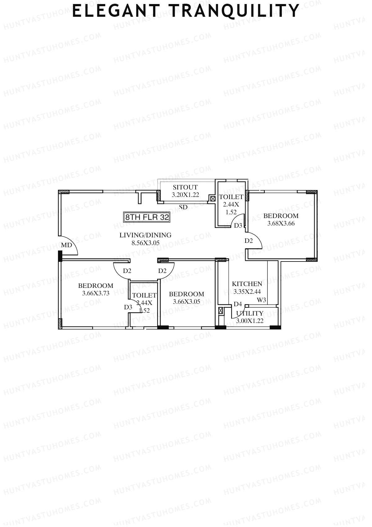 Elegant Tranquility Block A Unit 32 Floor Plan