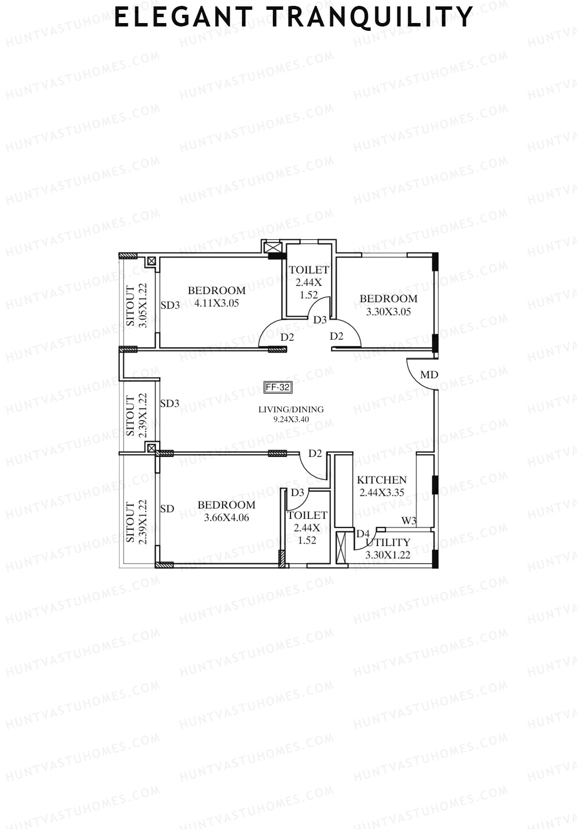 Elegant Tranquility Block A Unit 32 Floor Plan