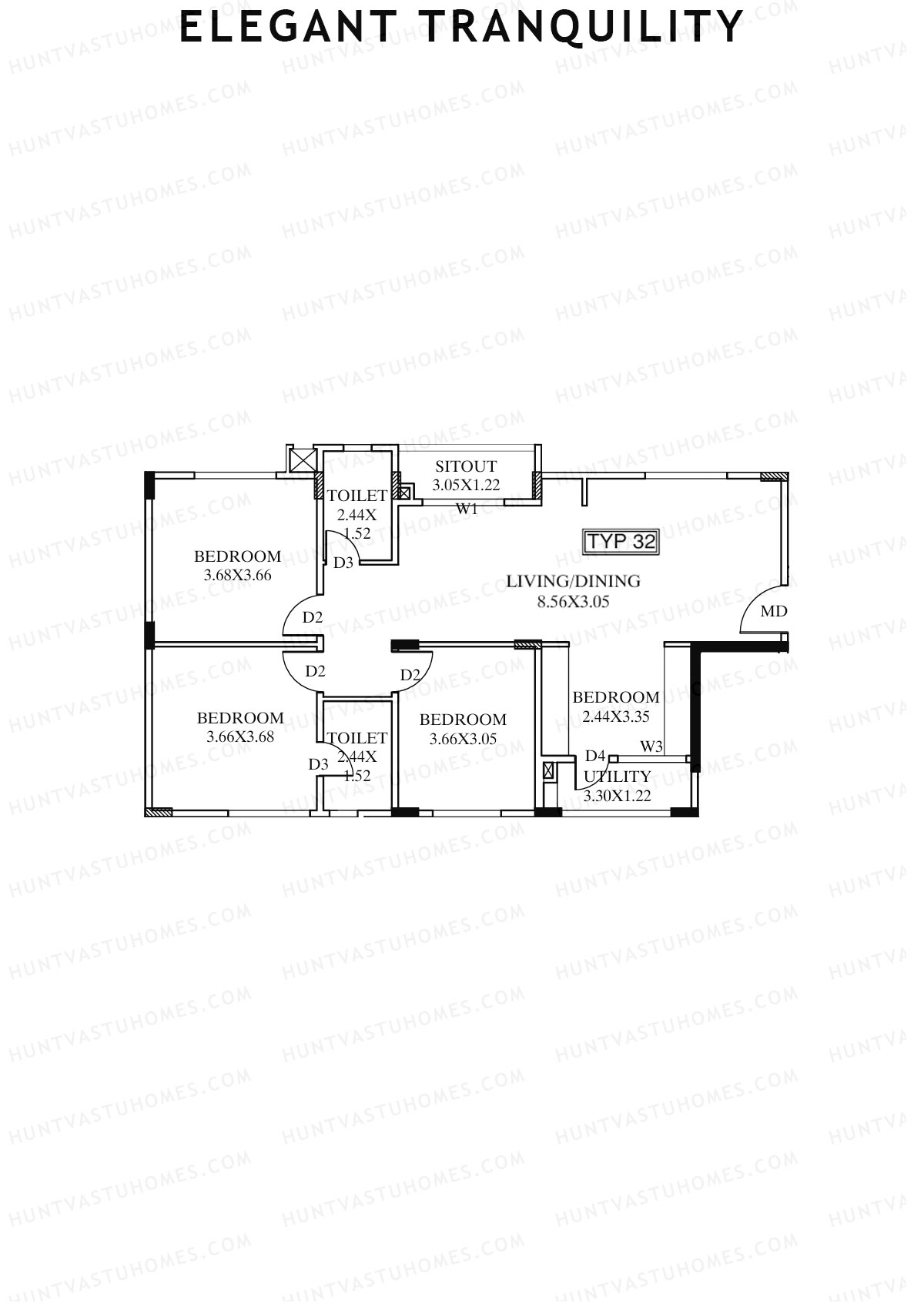 Elegant Tranquility Block A Unit 32 Floor Plan