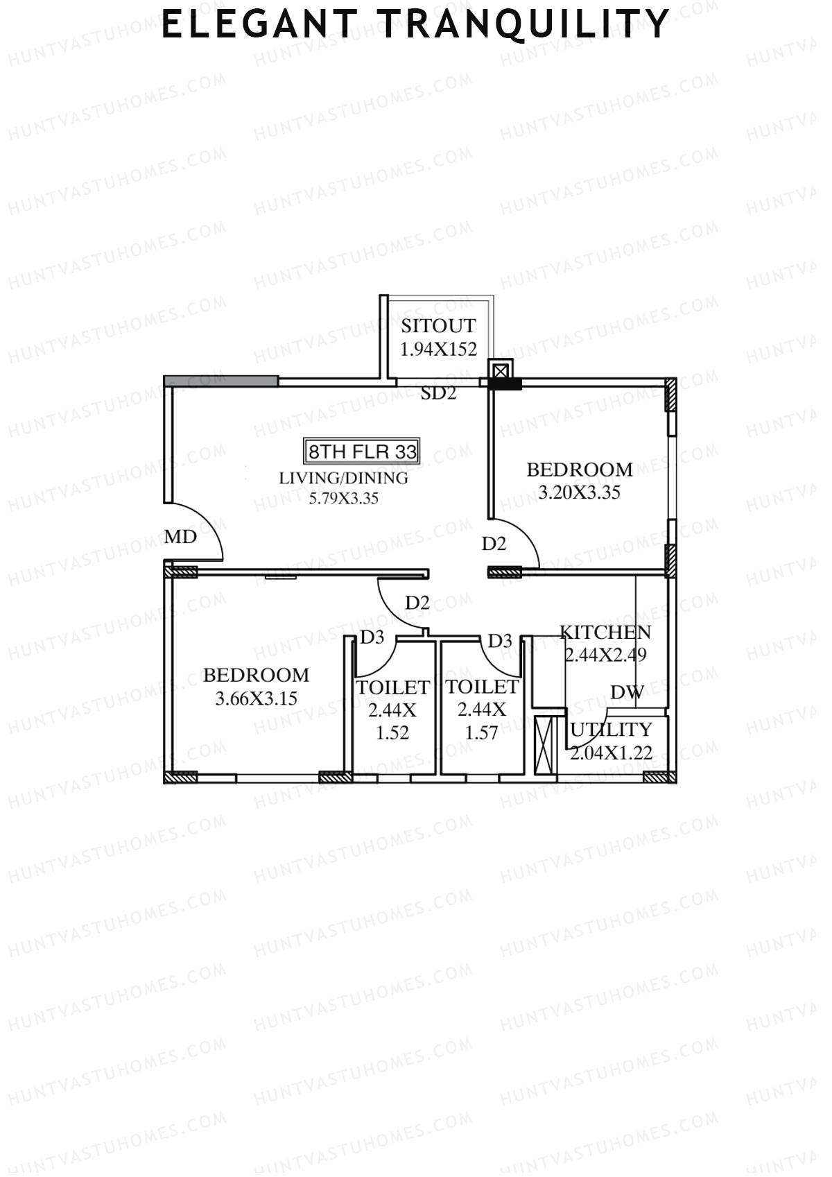 Elegant Tranquility Block A Unit 33 Floor Plan