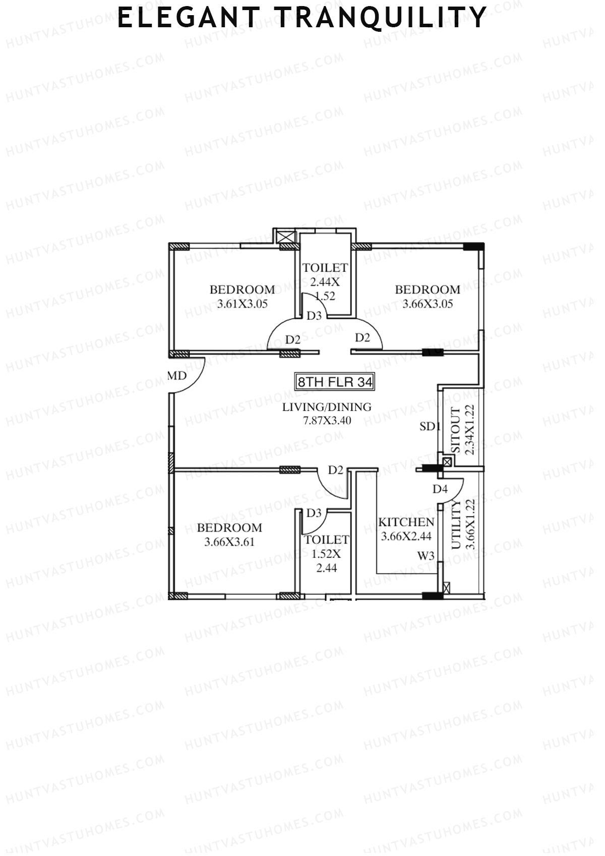Elegant Tranquility Block A Unit 34 Floor Plan
