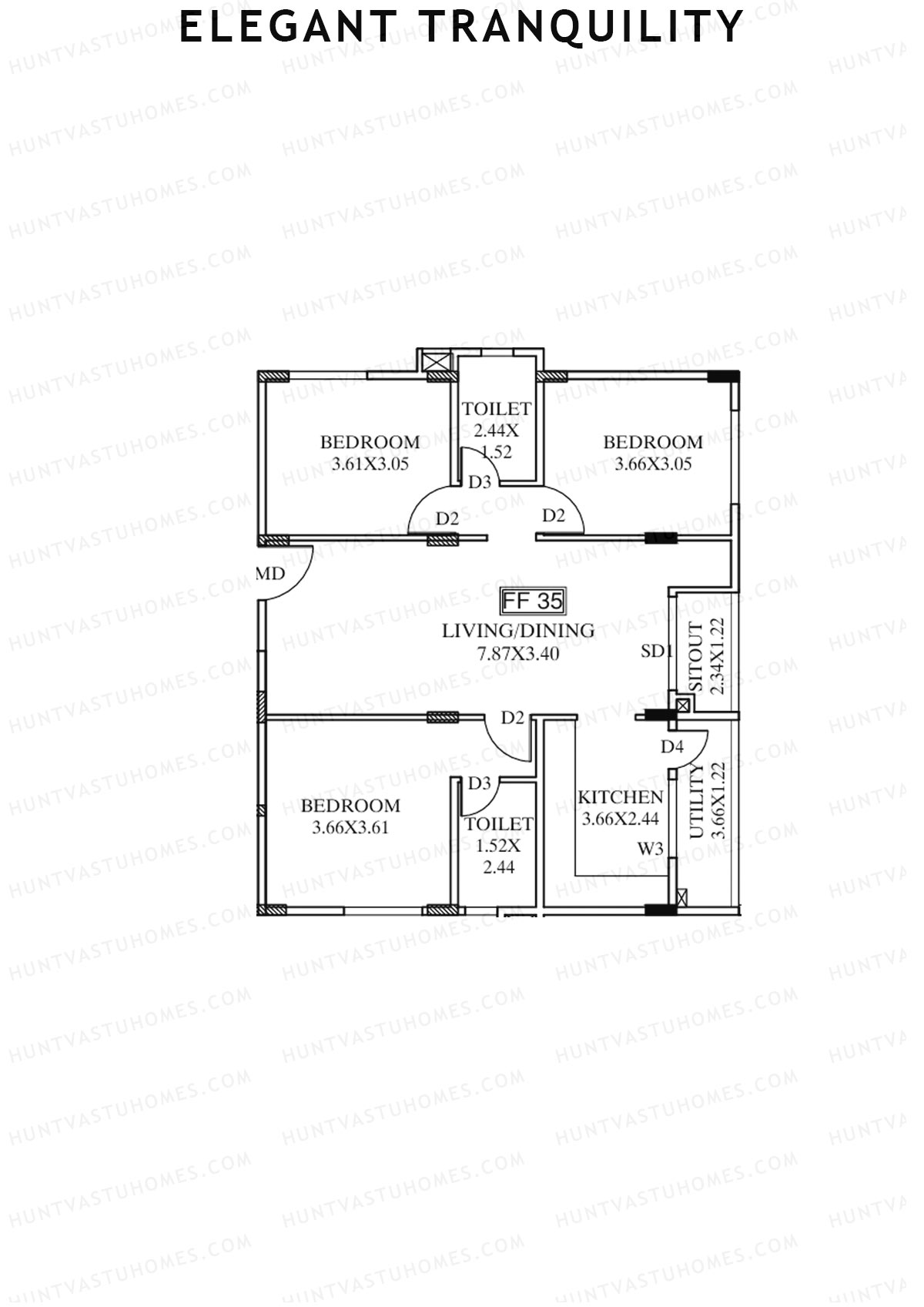 Elegant Tranquility Block A Unit 35 Floor Plan