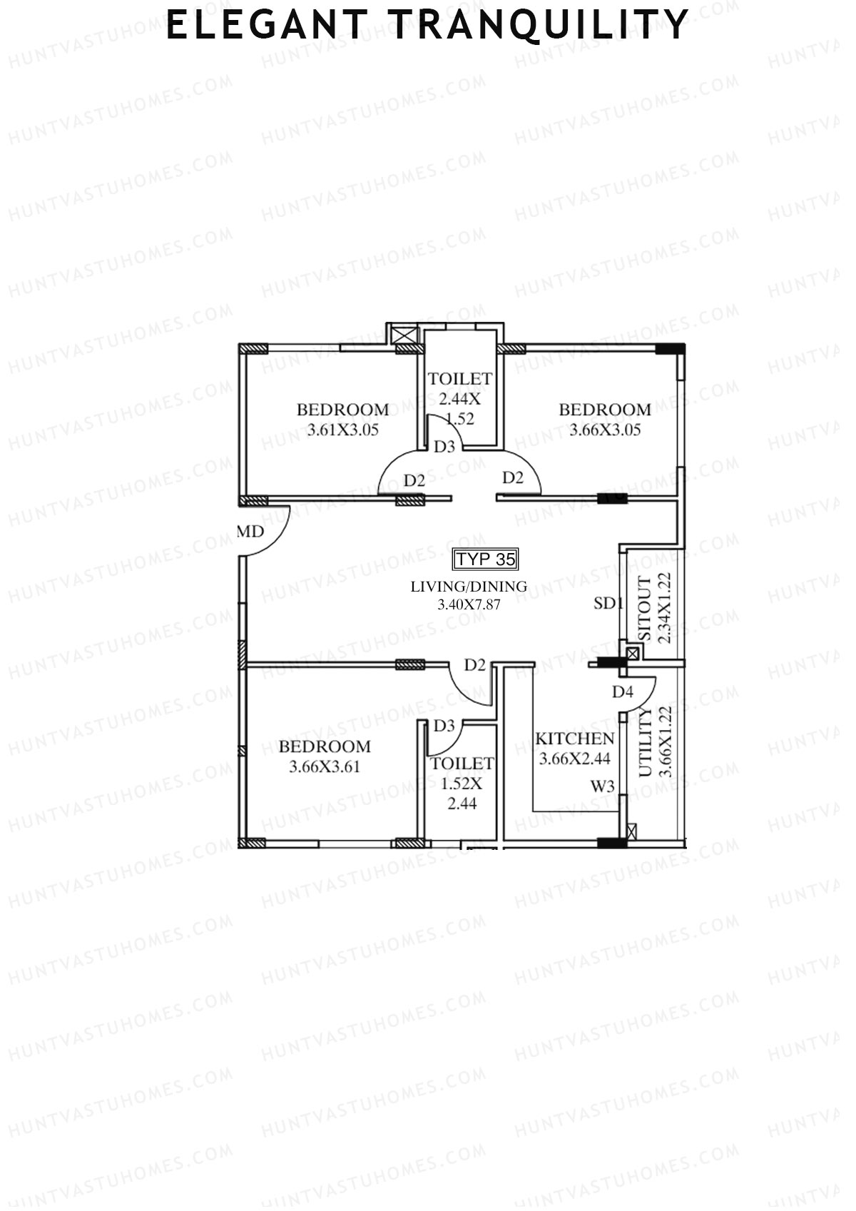 Elegant Tranquility Block A Unit 35 Floor Plan