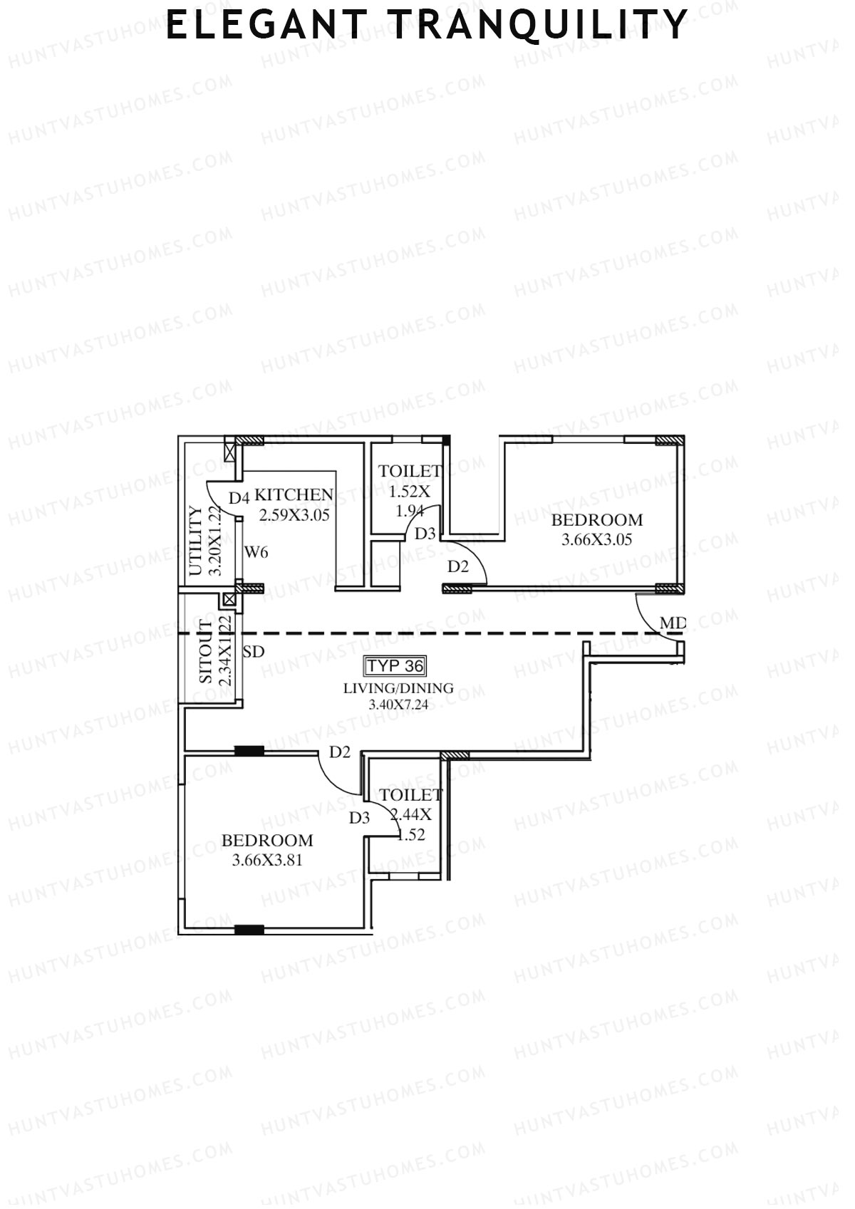 Elegant Tranquility Block A Unit 36 Floor Plan