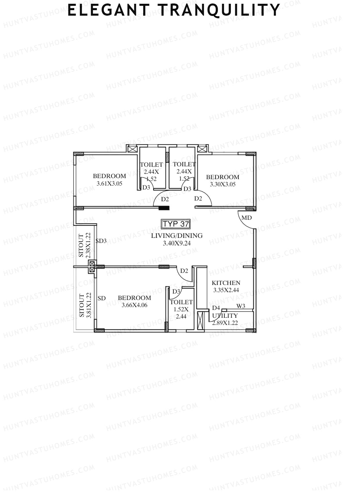Elegant Tranquility Block A Unit 37 Floor Plan