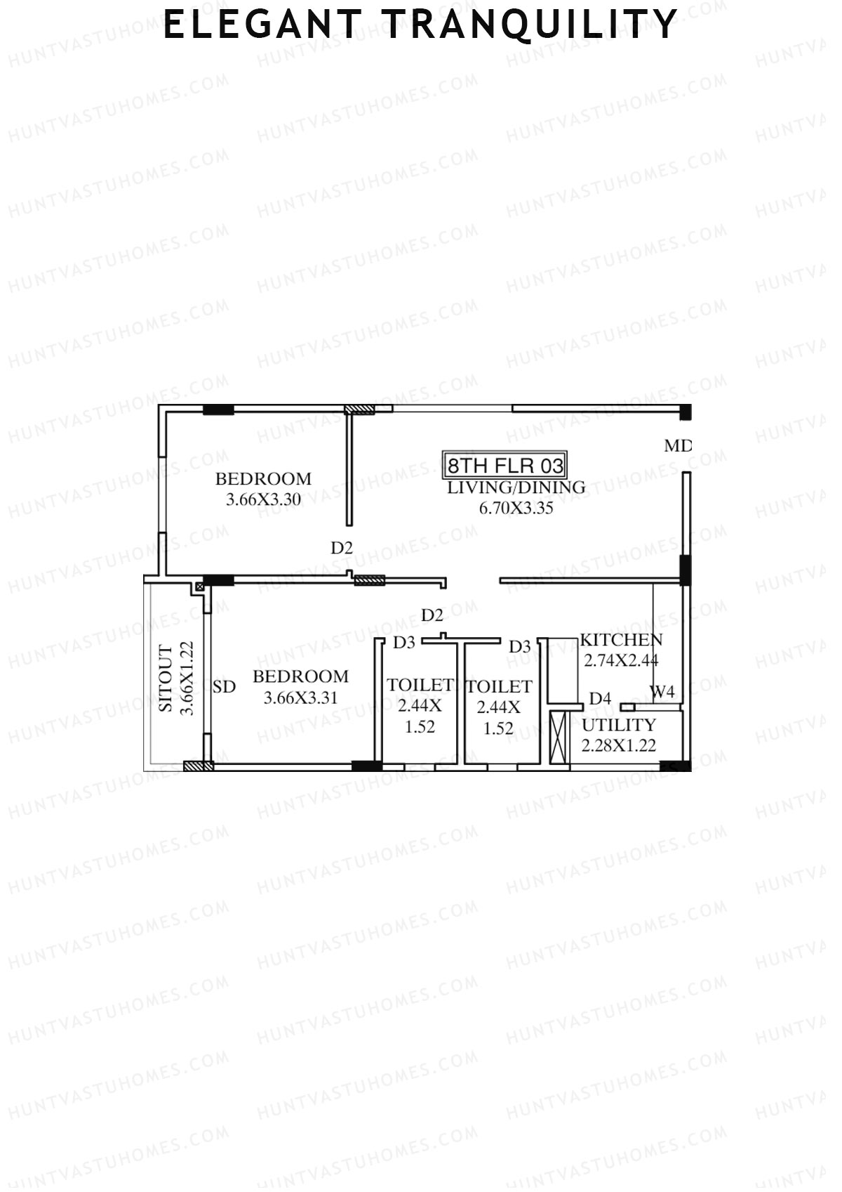 Elegant Tranquility Block A Unit 3 Floor Plan