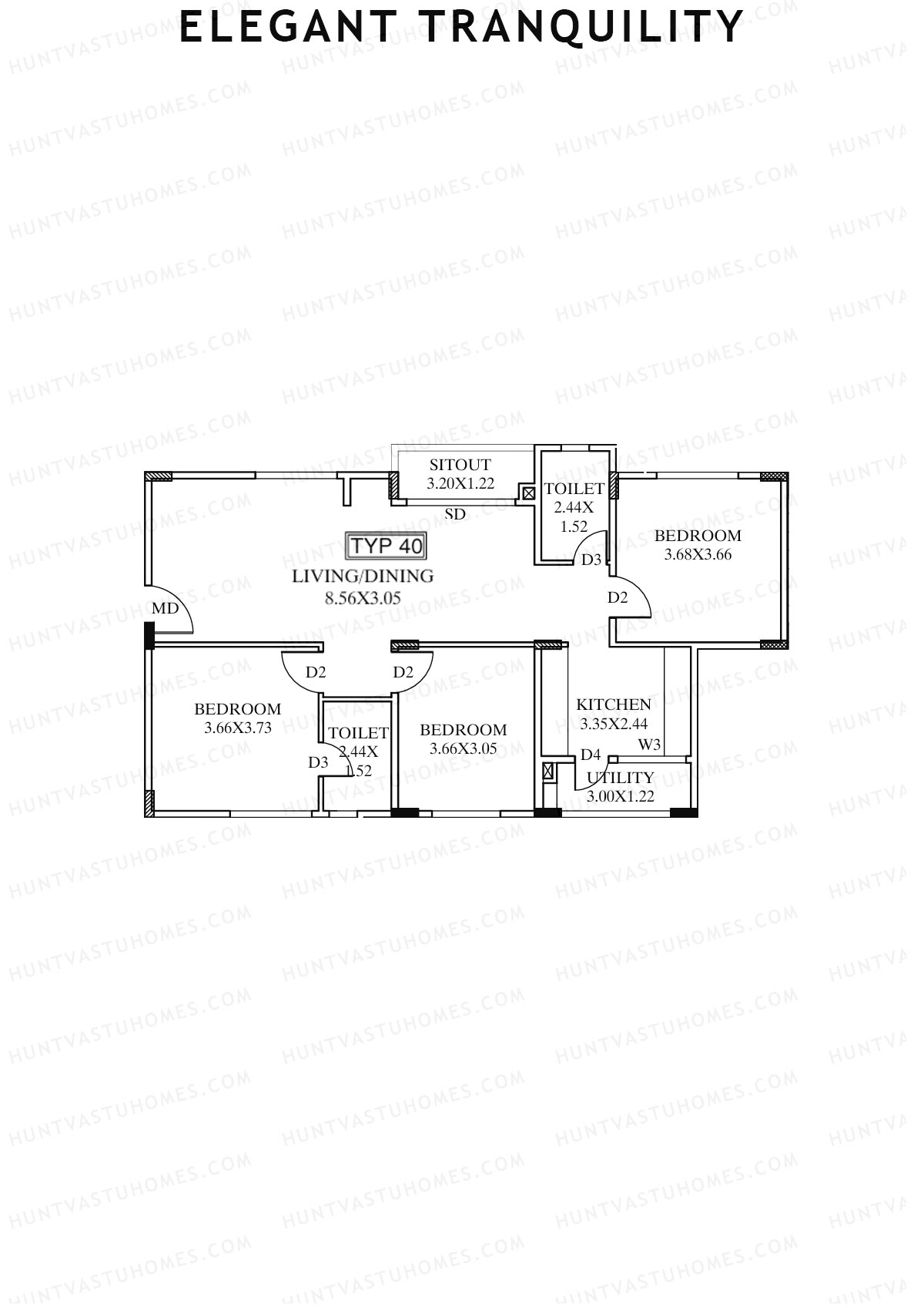 Elegant Tranquility Block A Unit 40 Floor Plan